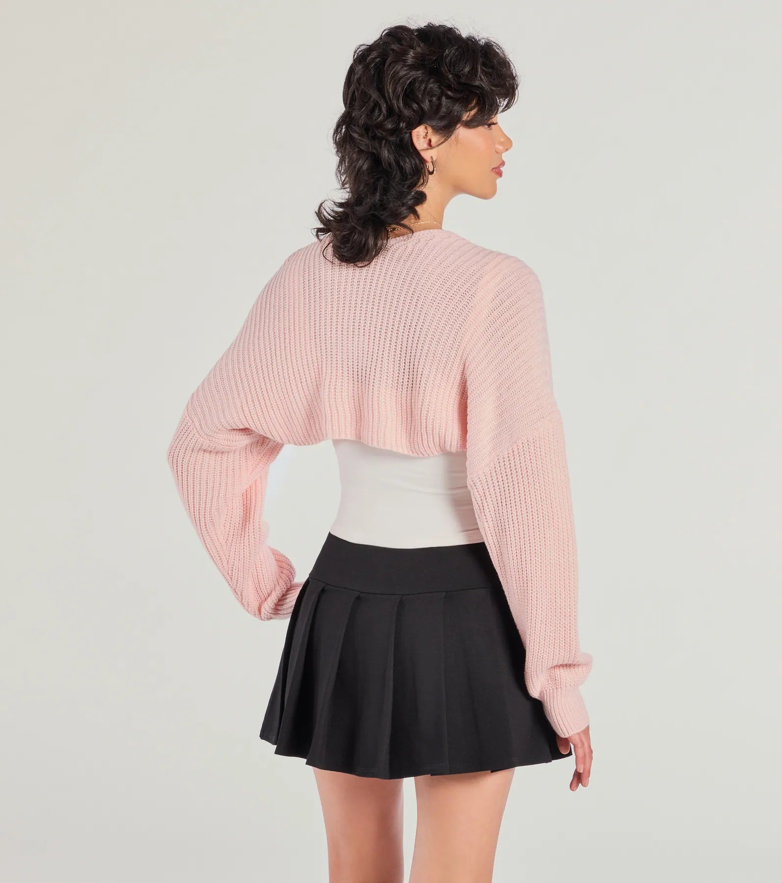 Sweet And Cozy Oversized Knit Sweater Bolero