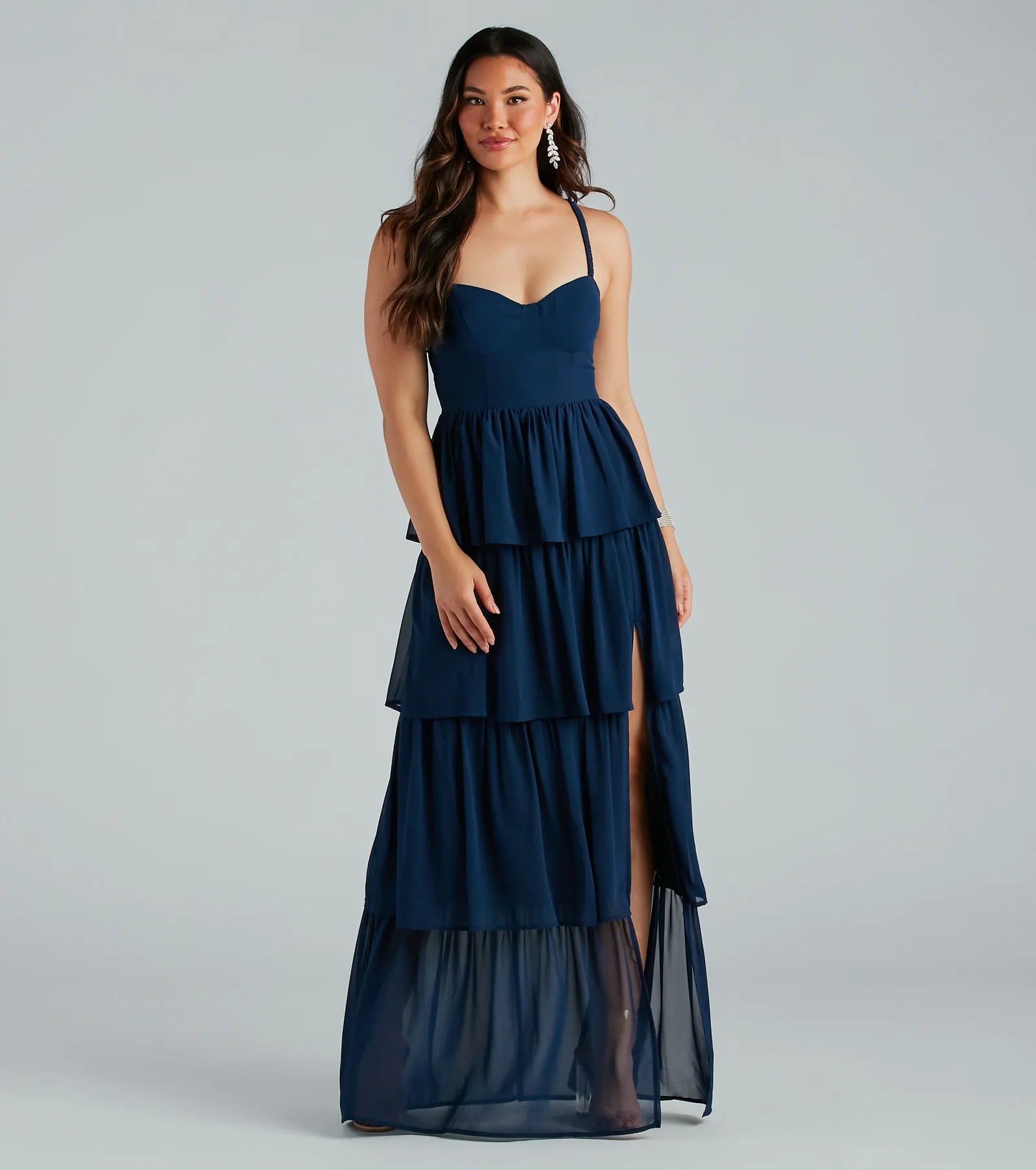 Deborah Formal Chiffon A-Line Ruffled Dress