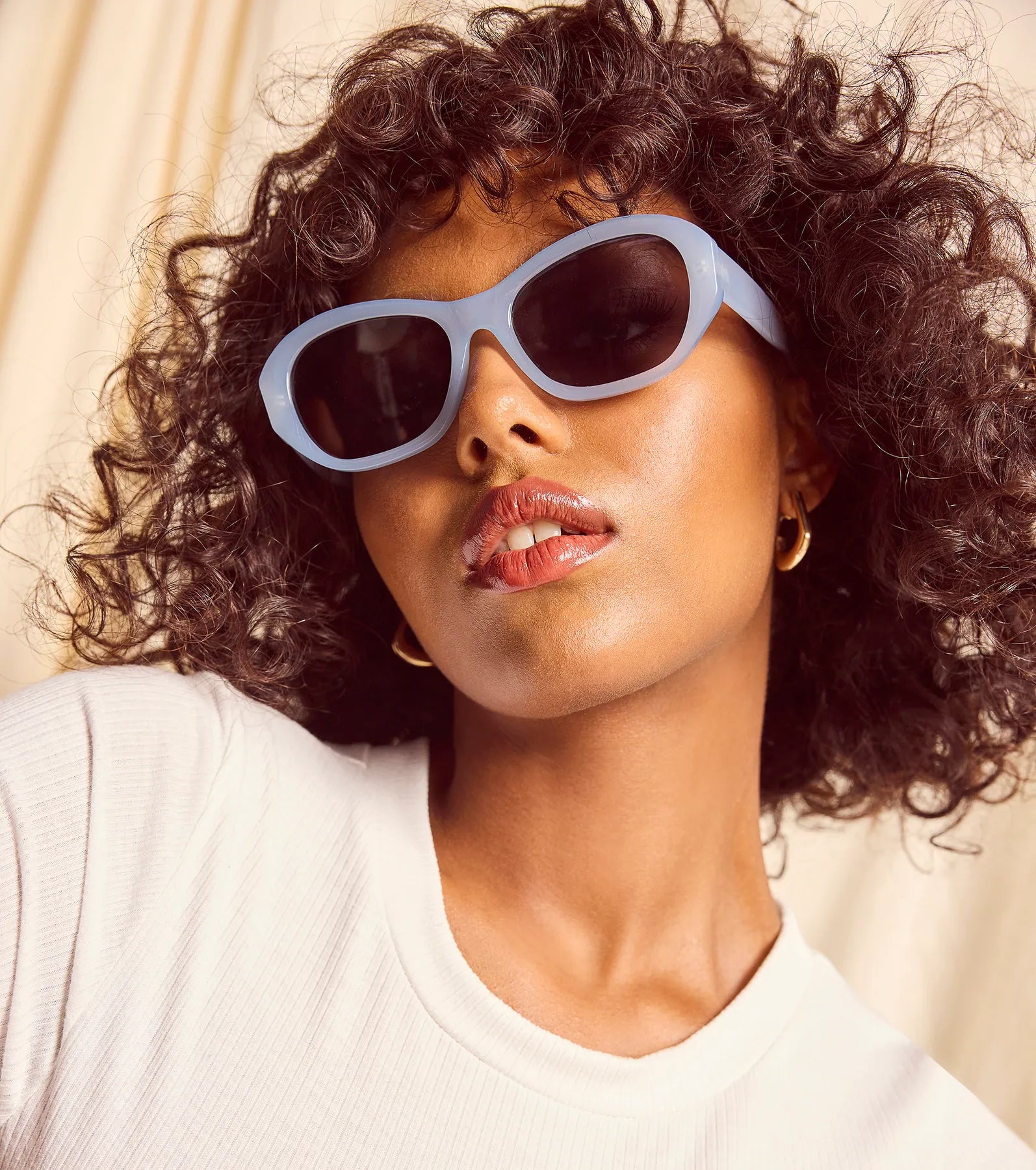 Trend Factor Angled Oval Sunglasses