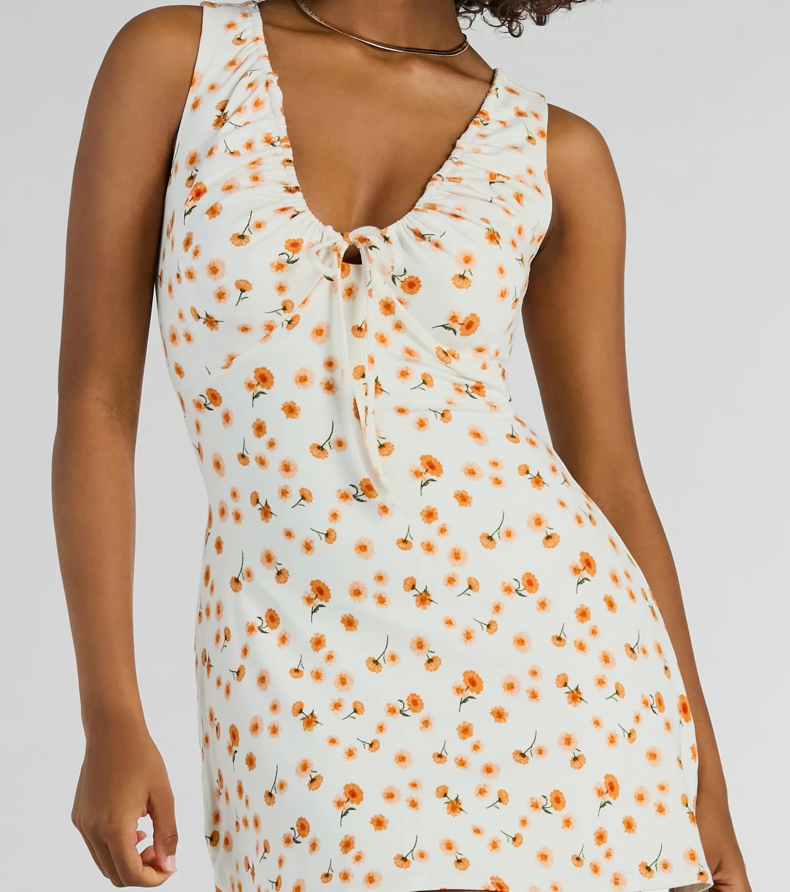 Oopsie Daisy Sleeveless A-Line Mini Dress