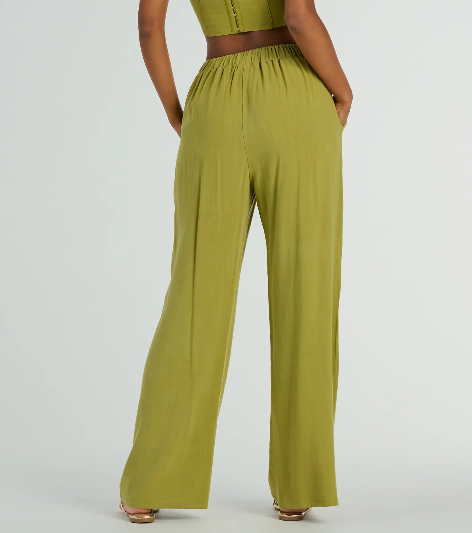 Keep It Light High Rise Linen Palazzo Pants