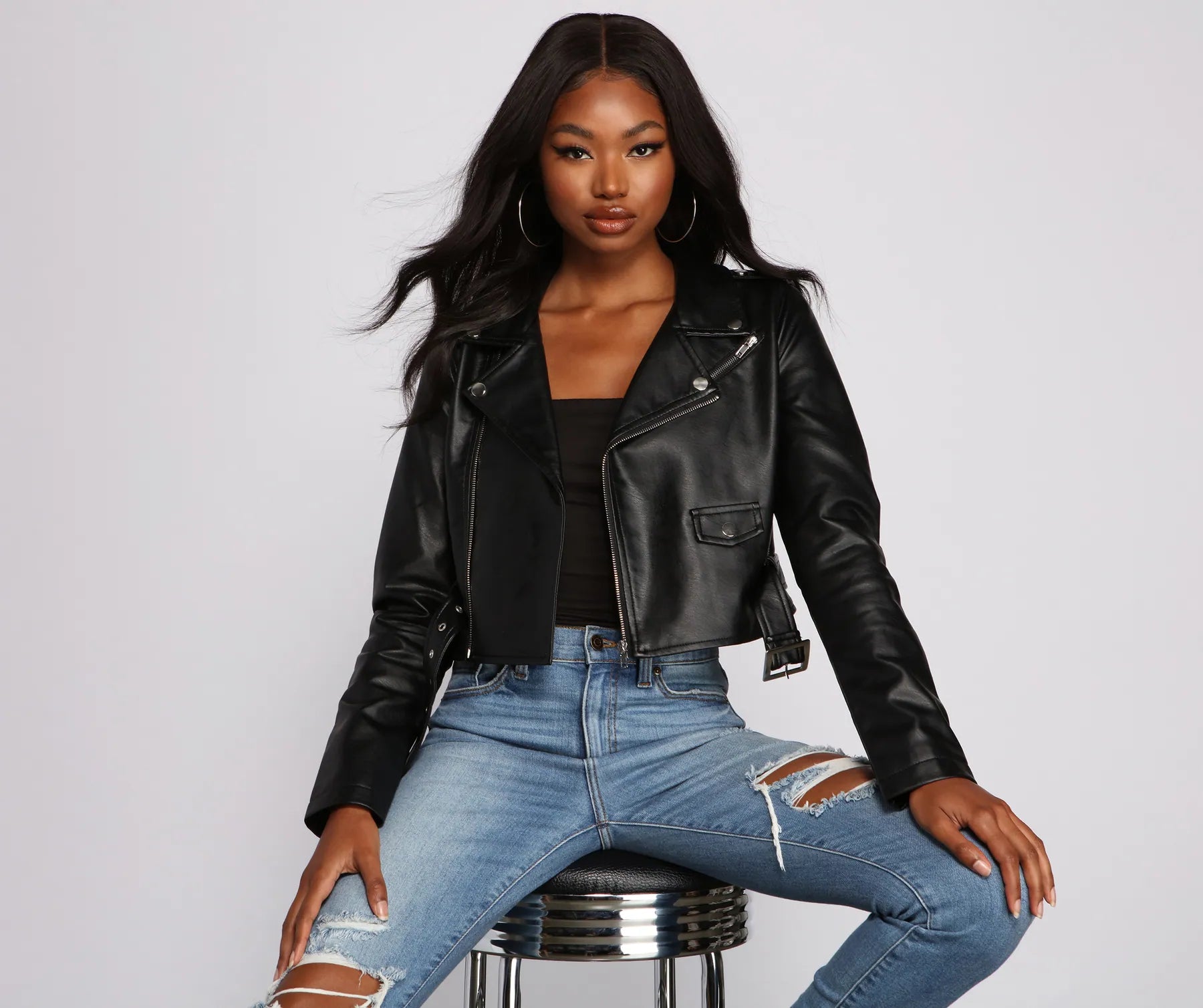 Biker Chic Crop Jacket