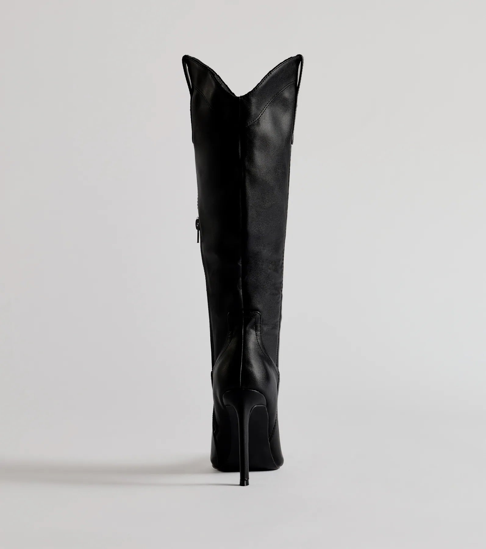 Sleek Western Under-The-Knee Stiletto Boots