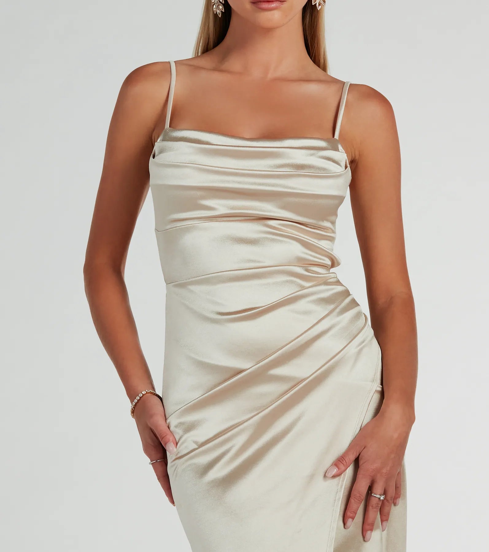 Laurel Formal Satin Tie-Back Mermaid Dress