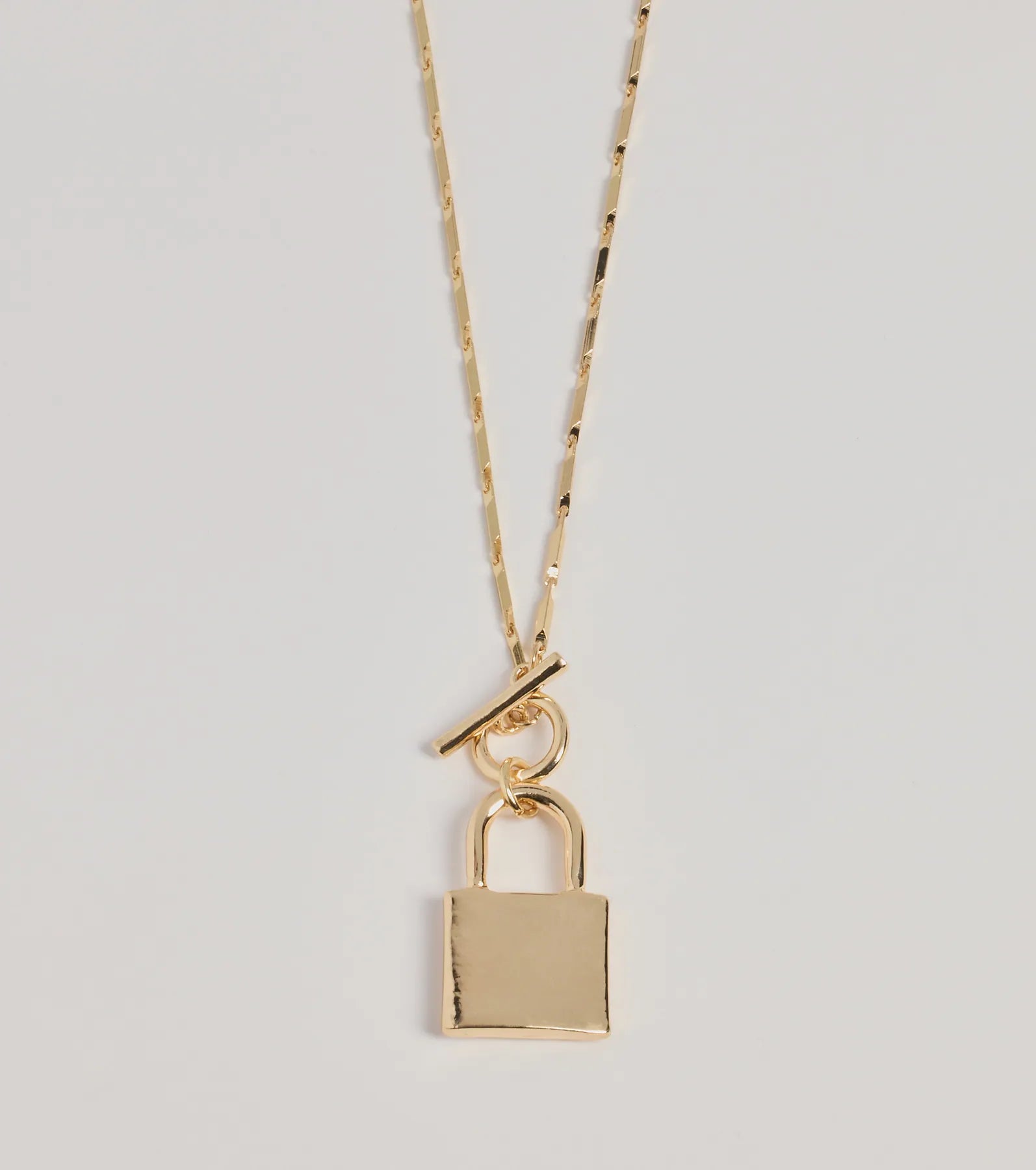 Glam Secret Lock Pendant Charm Necklace