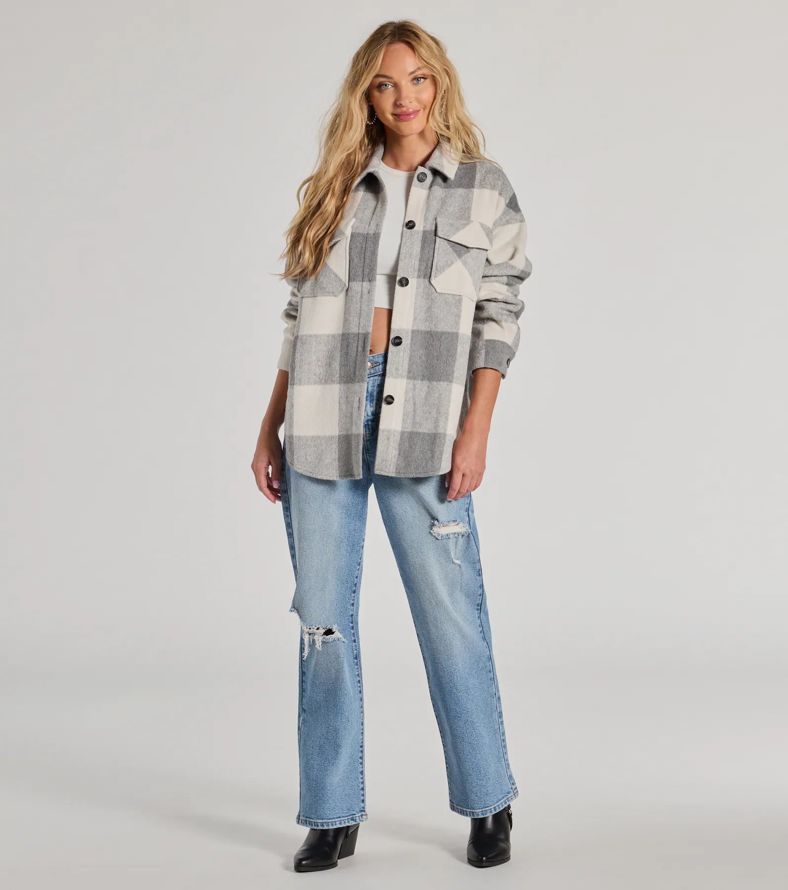 Cozy Season Plaid Button-Down Shacket