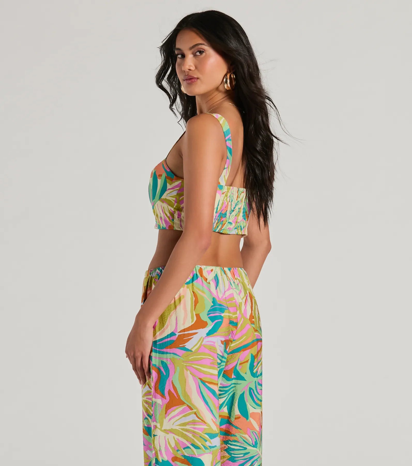 Getaway Retreat Sweetheart Tropical Crop Top