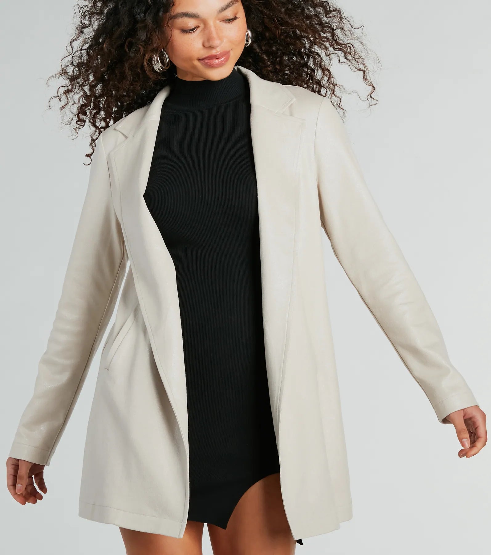 Elevated Season Faux Suede Longline Blazer