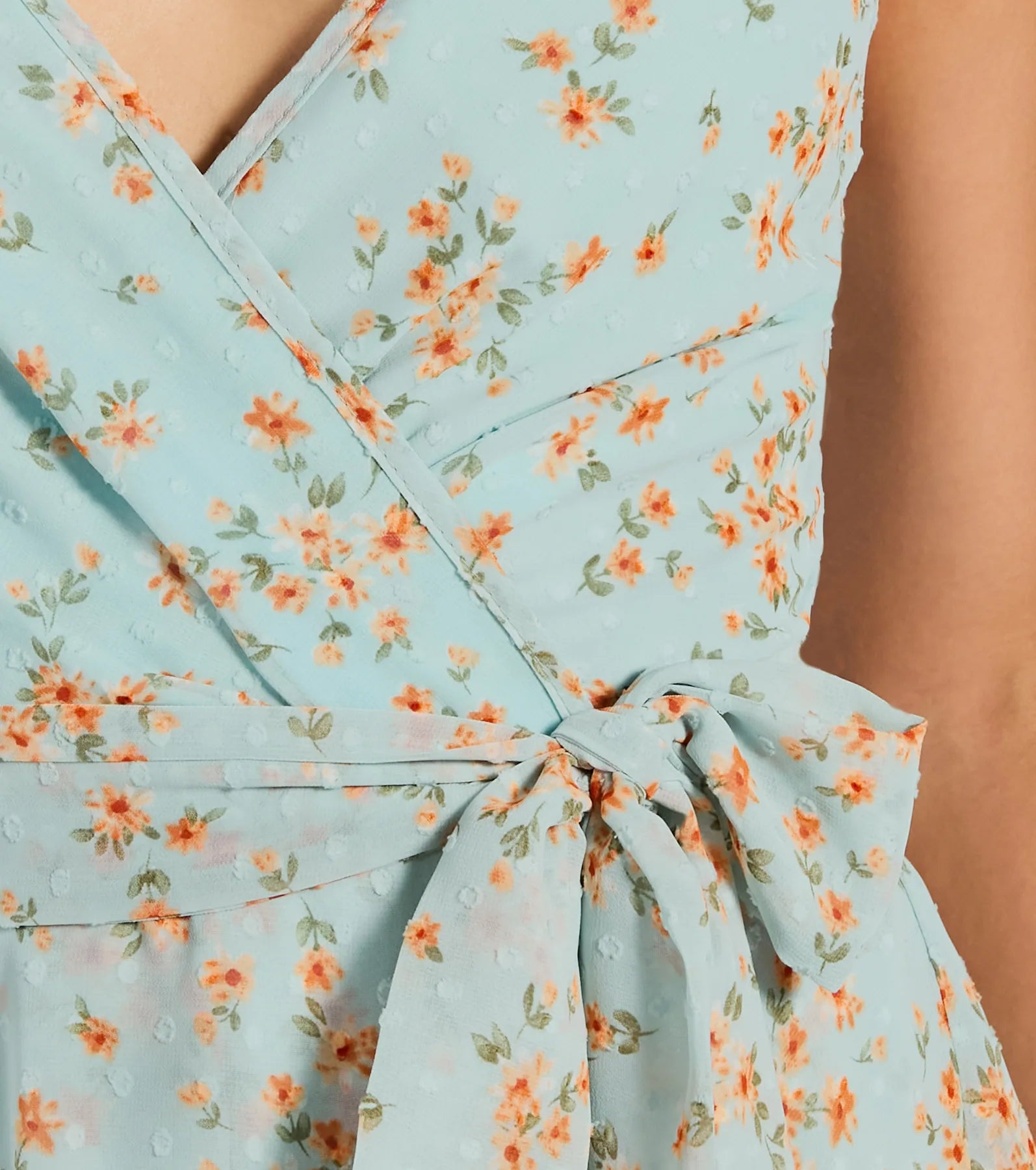 Inspiring Cutie Tie Back Floral Chiffon Romper