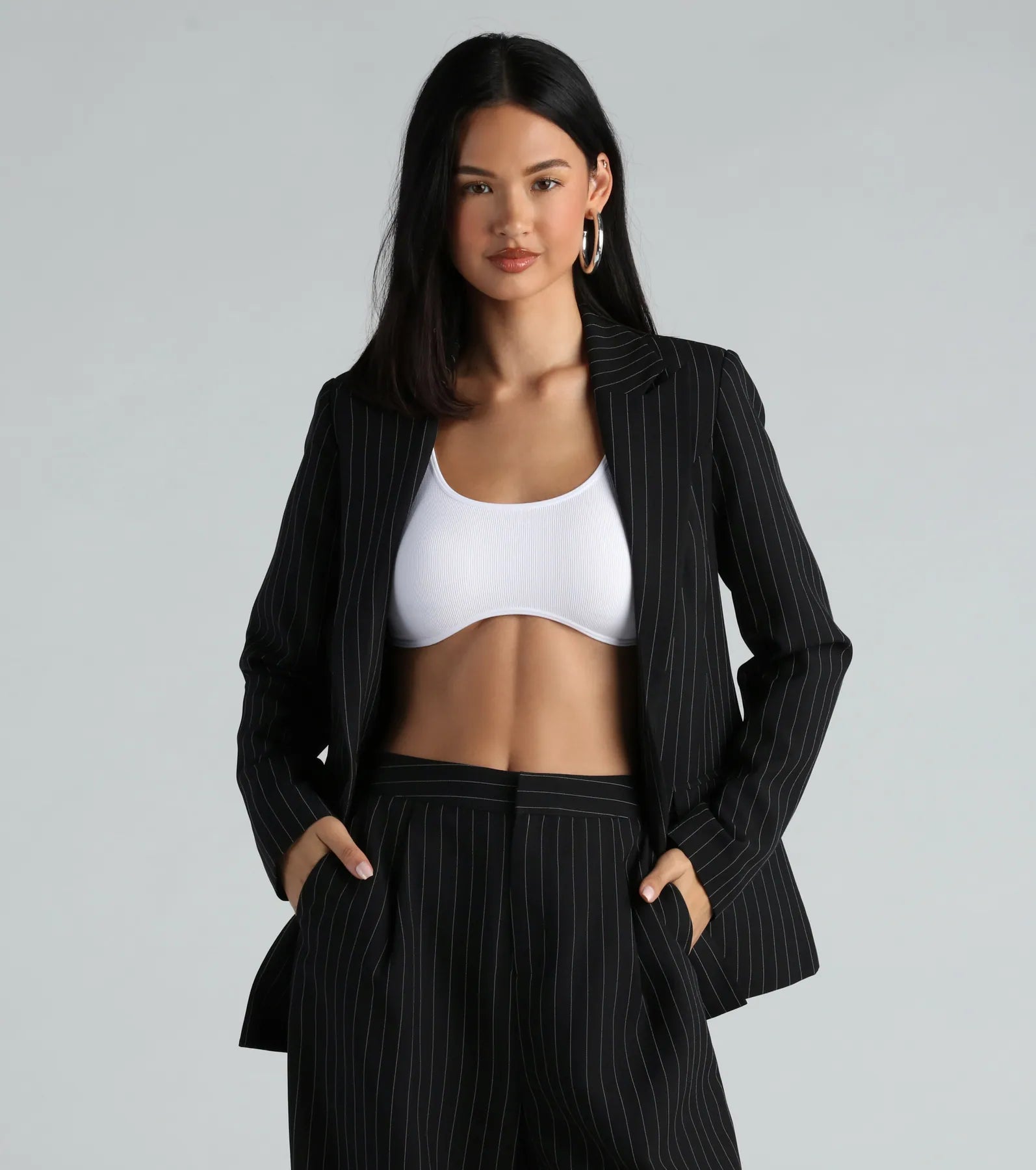 Iconic Vibes Pinstripe Blazer