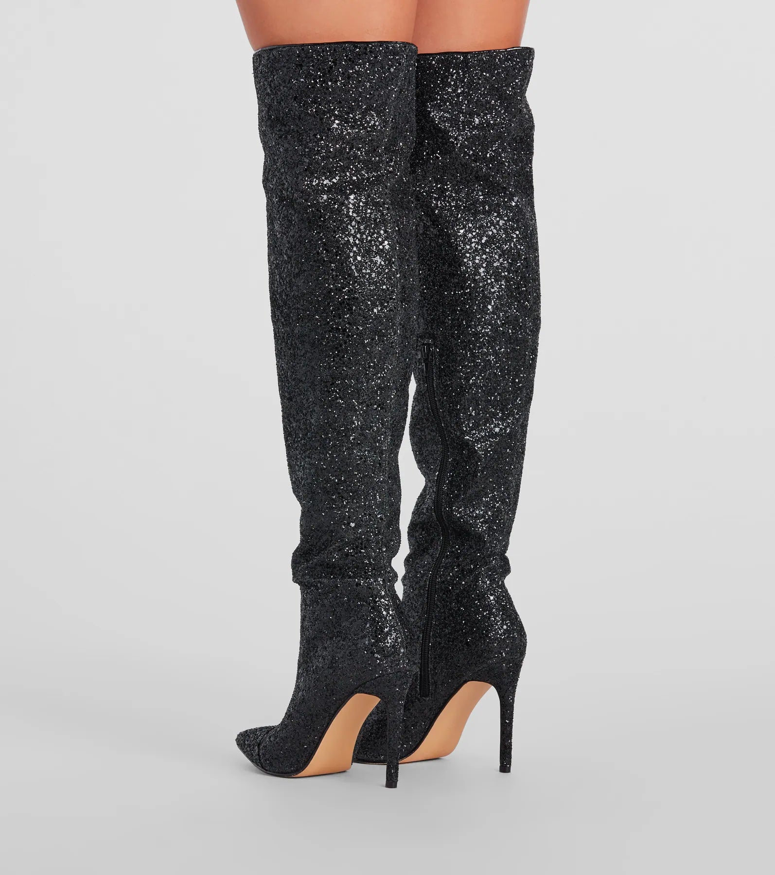 Truly Sparkled Glitter Over-The-Knee Boots