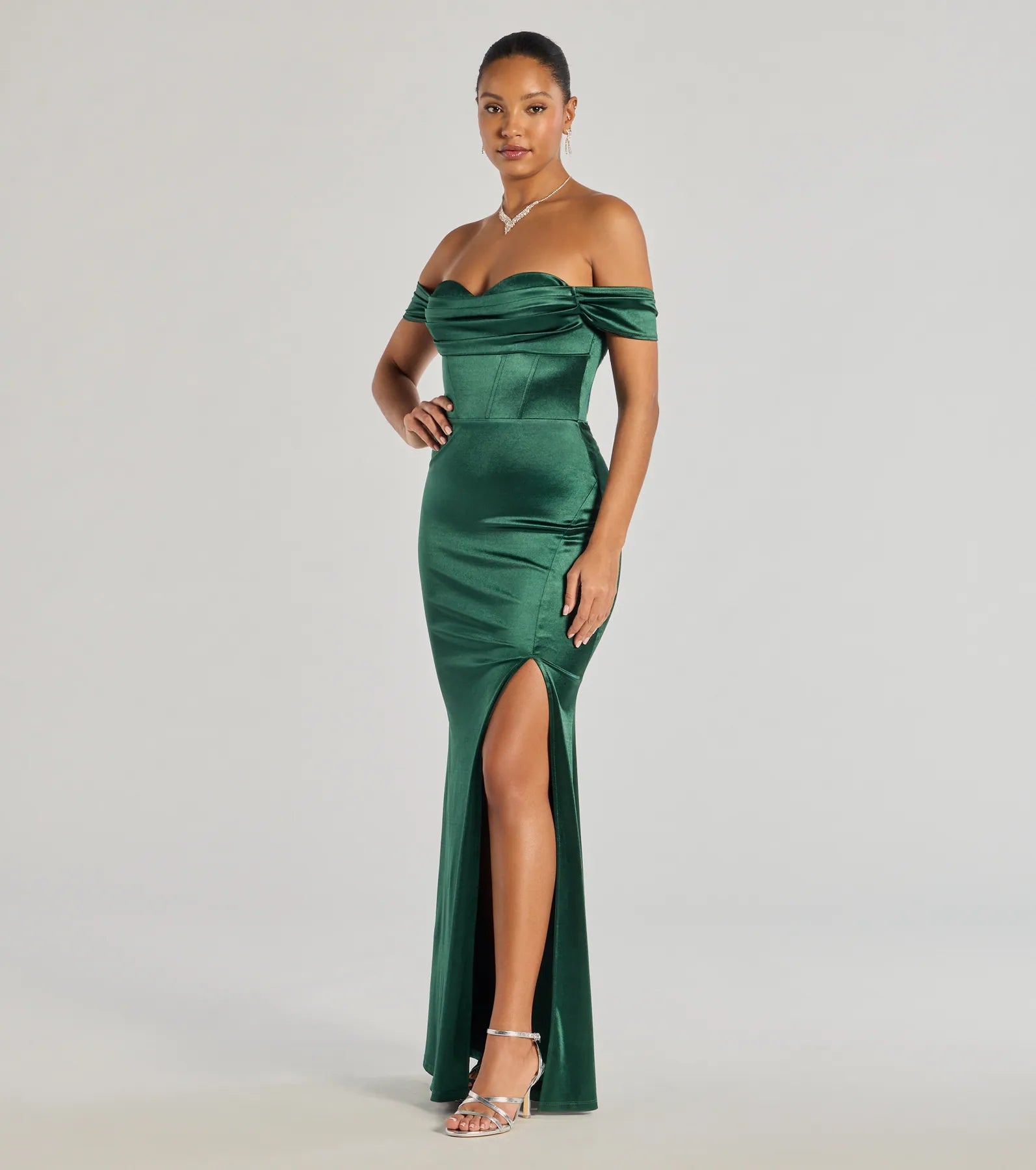 Laura Off-The-Shoulder Mermaid Satin Formal Dress