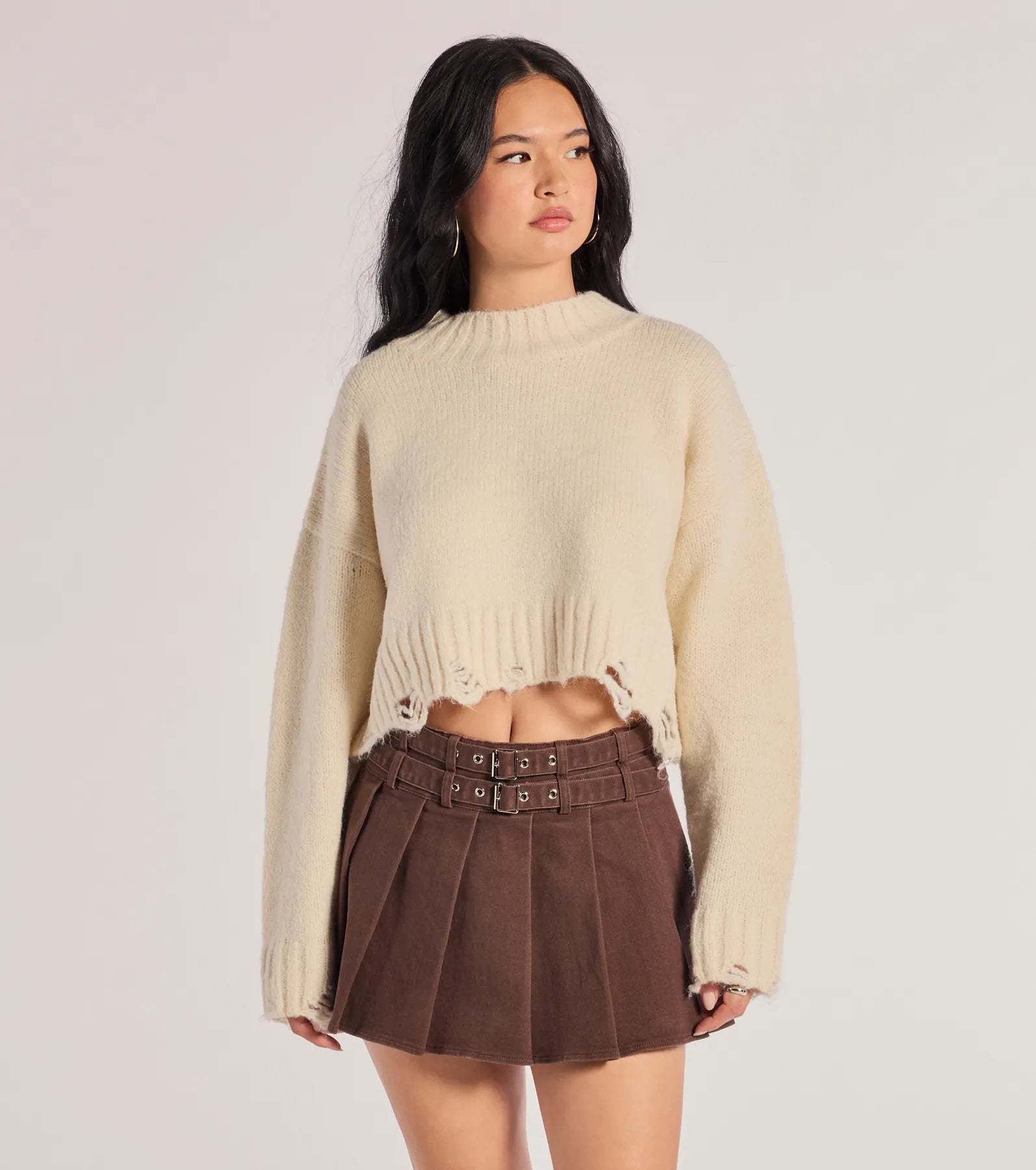 Looking Cool Belted And Pleated Mini Skort