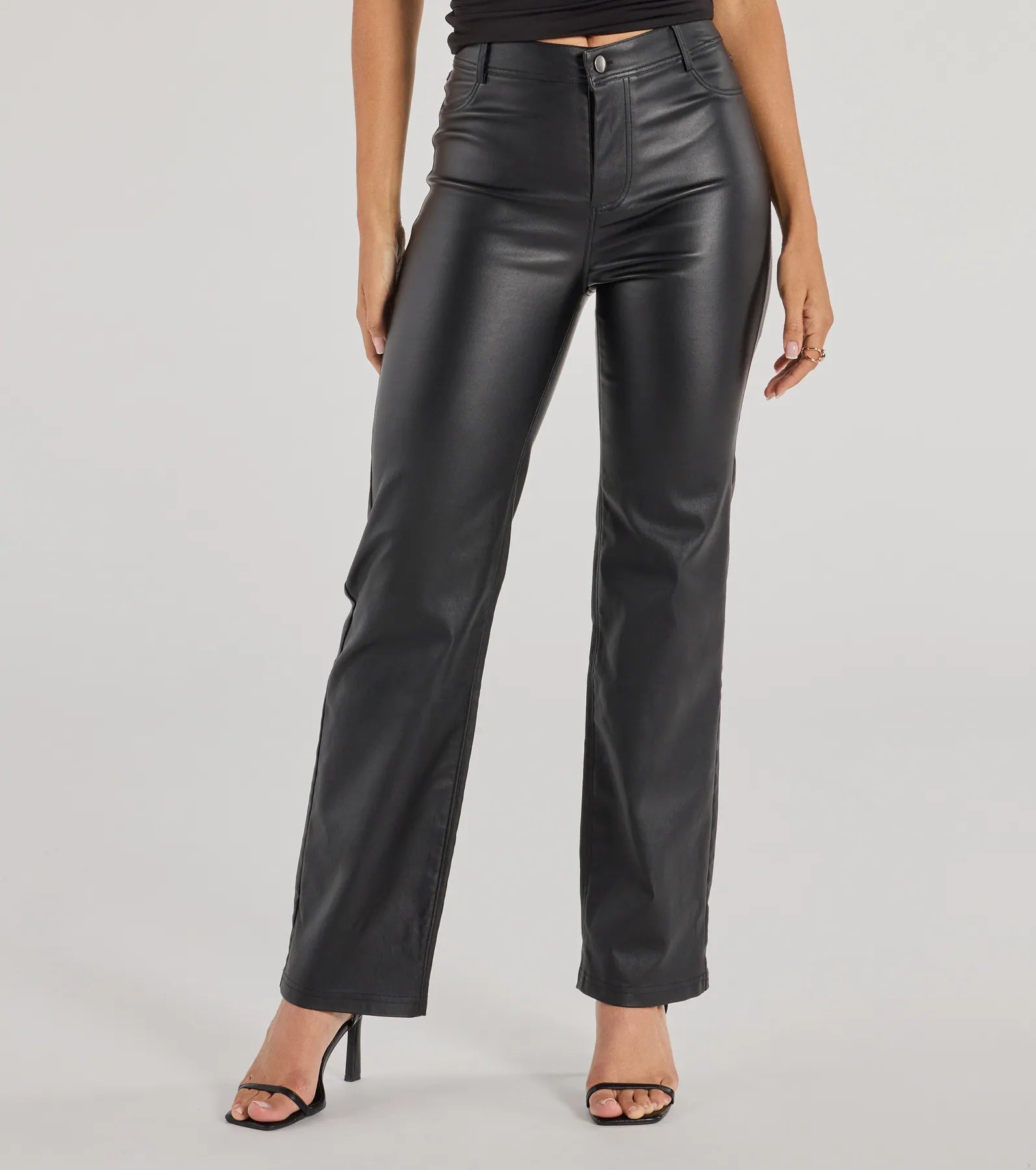 Walking The Walk Faux Leather Straight Leg Pants