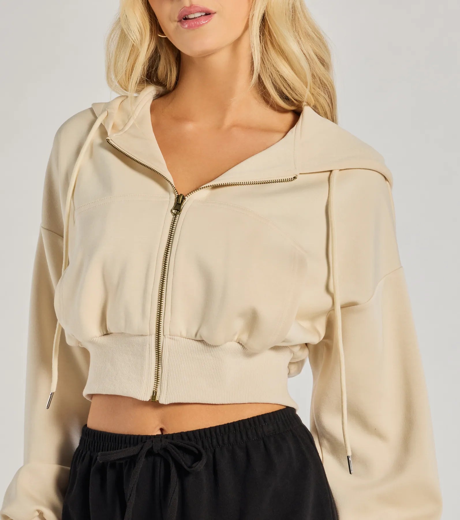 Chill Zone Crop Hoodie With Pockets