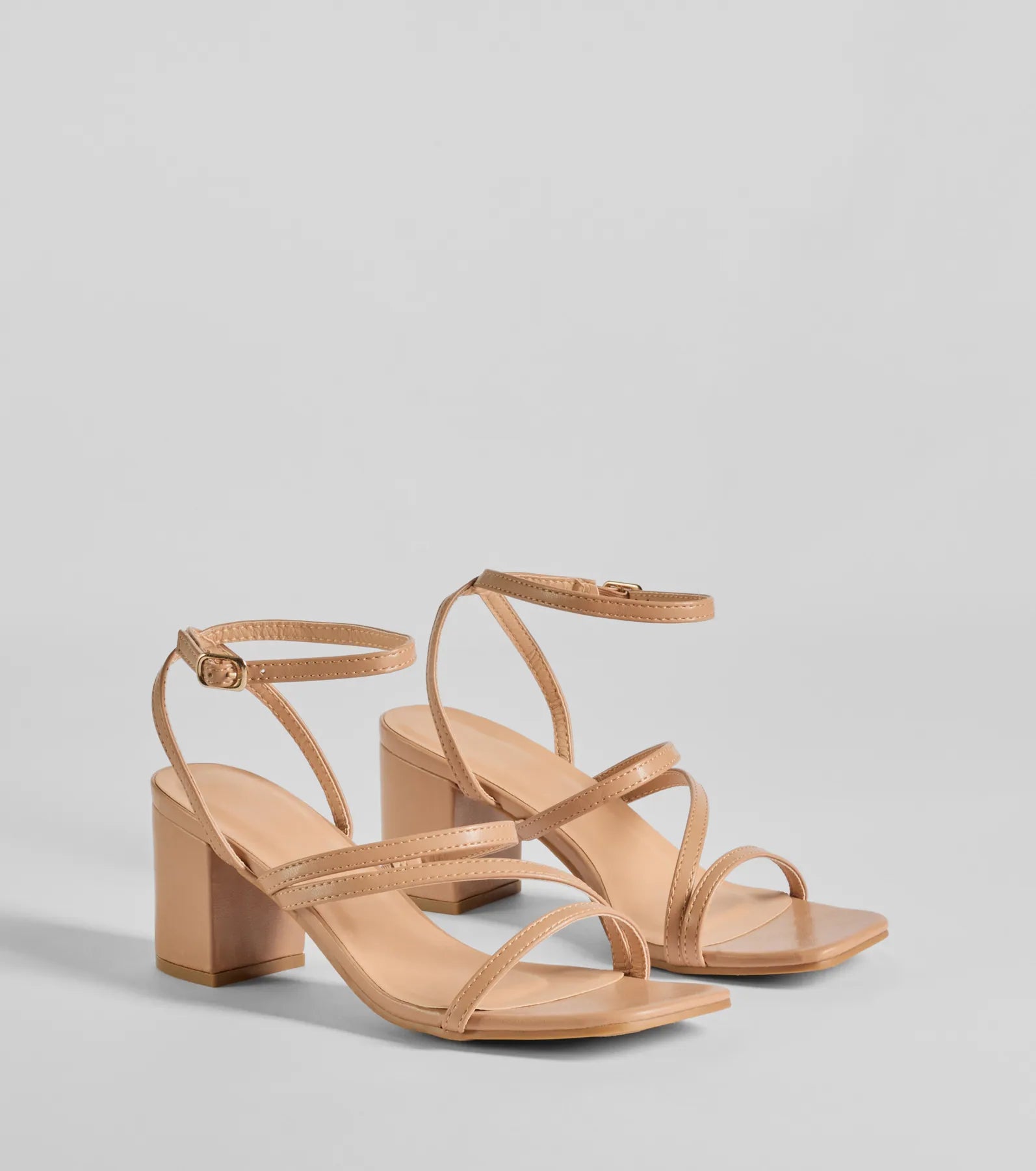 Quite Like You Strappy Faux Leather Block Heels