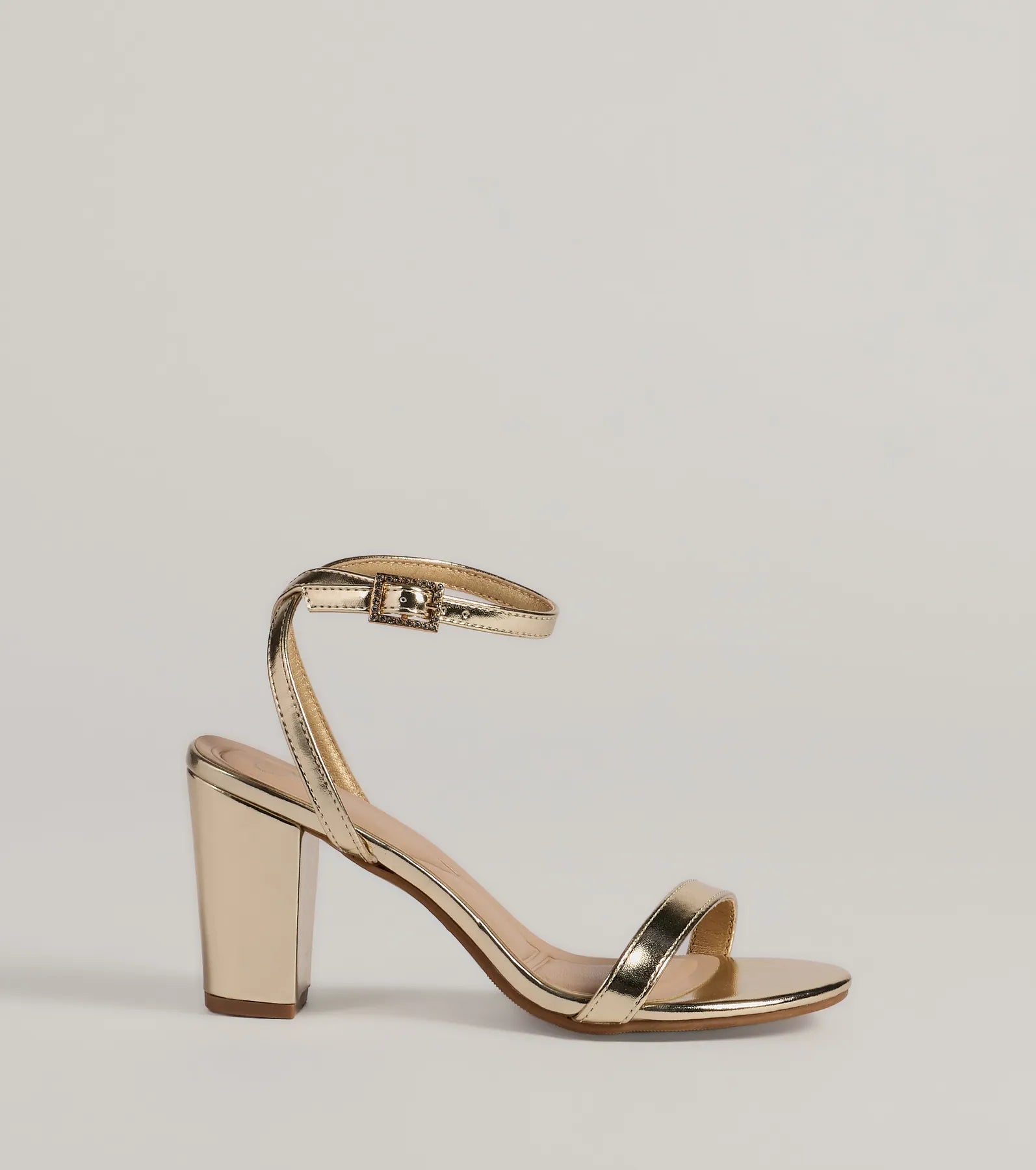 Pretty In Metallic Basic Block Heels