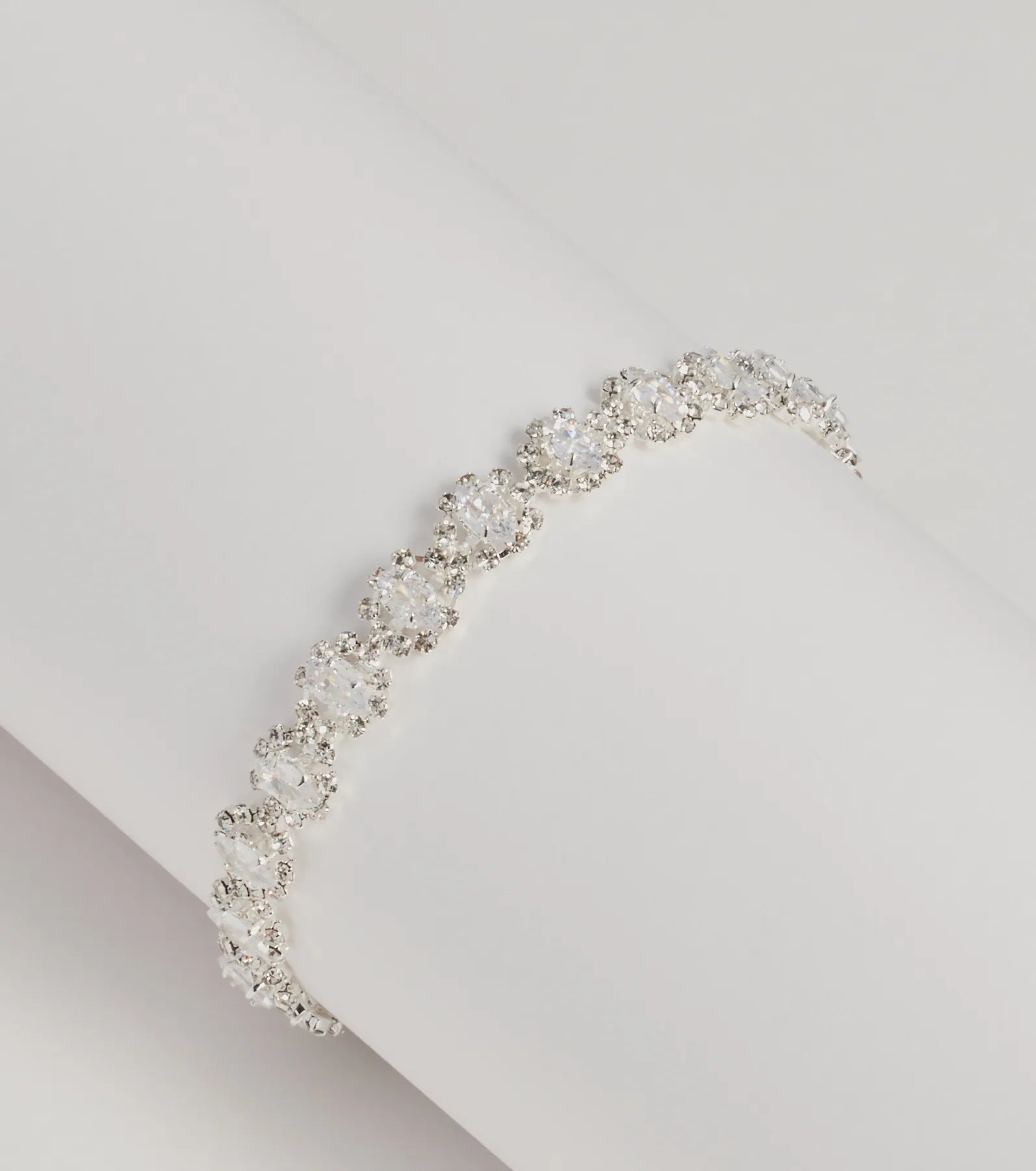 Sweet Luxe Floral Cluster Cubic Zirconia Clasp Bracelet