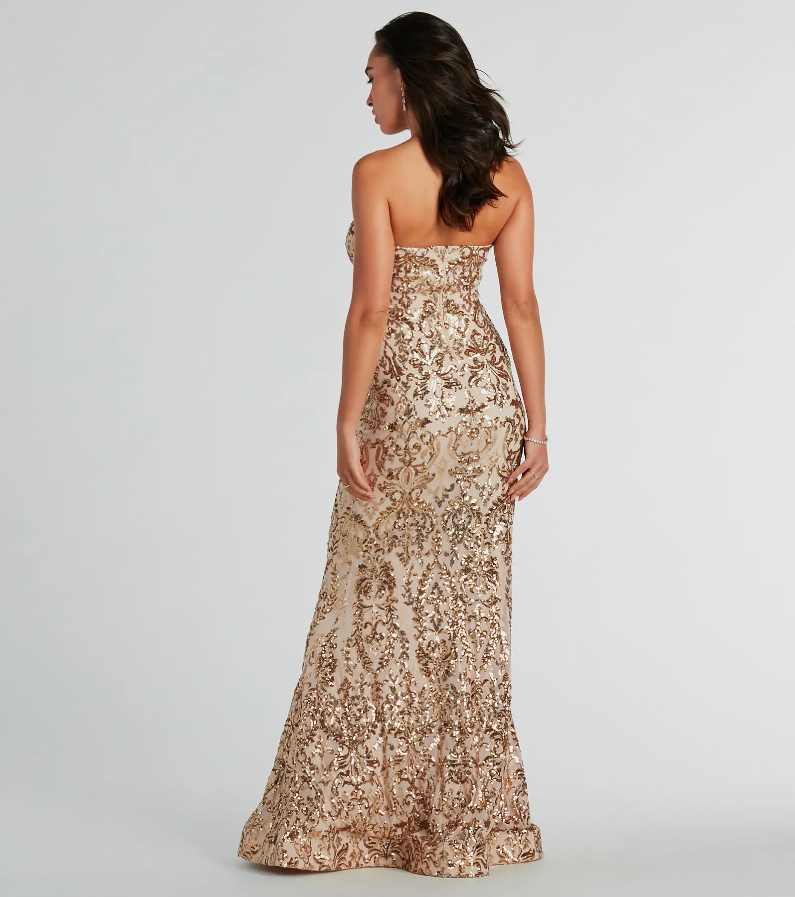 Leighton Formal Sequin Strapless Mermaid Dress