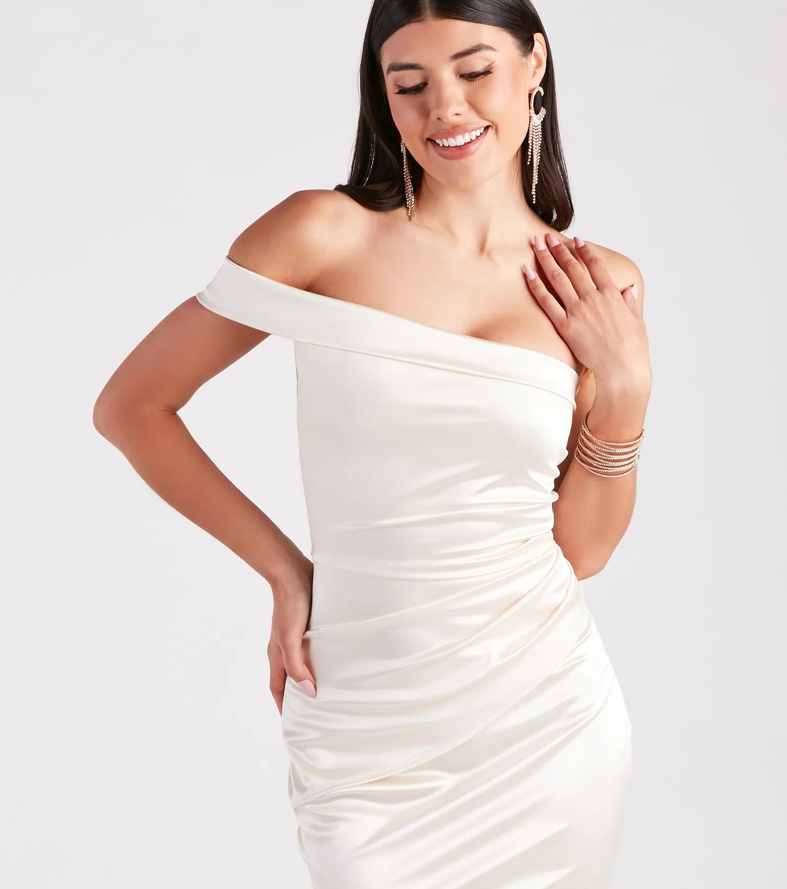 Zoey Formal One-Shoulder Satin Mermaid Dress