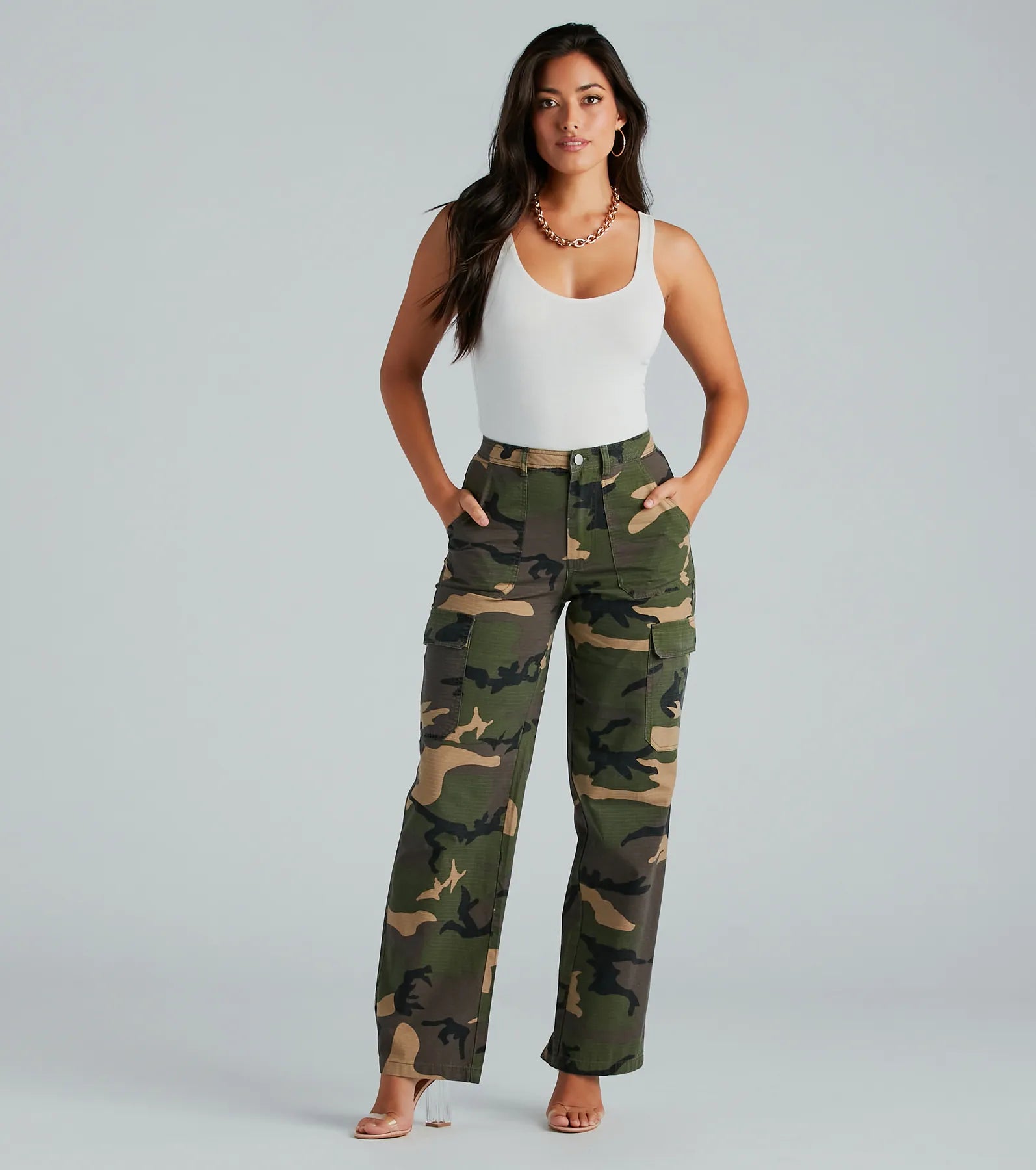 Play Fair High-Rise Camouflage Cargo Pants