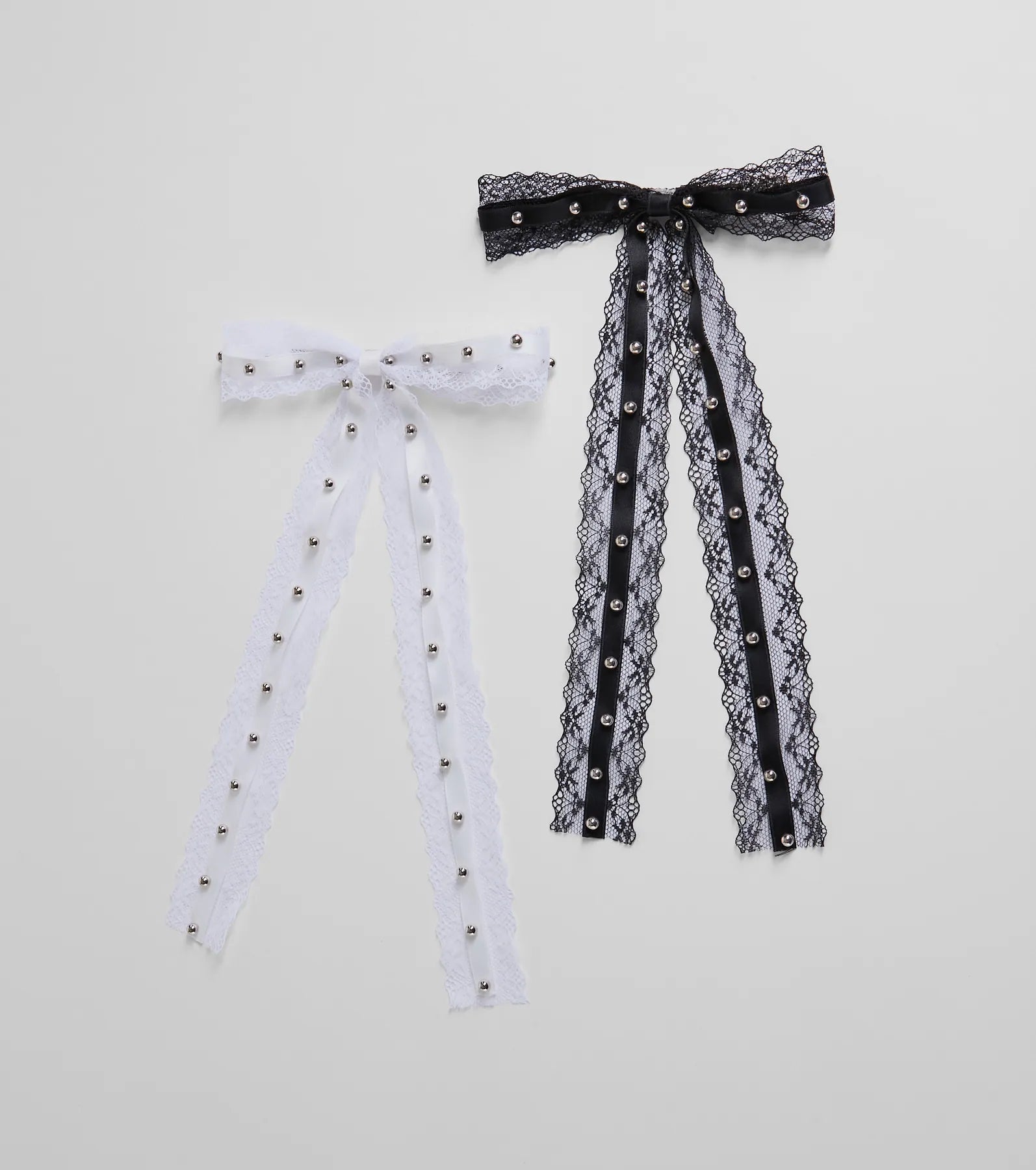 Vintage Charm Two-Pack Lace Hair Bow Barrette Set