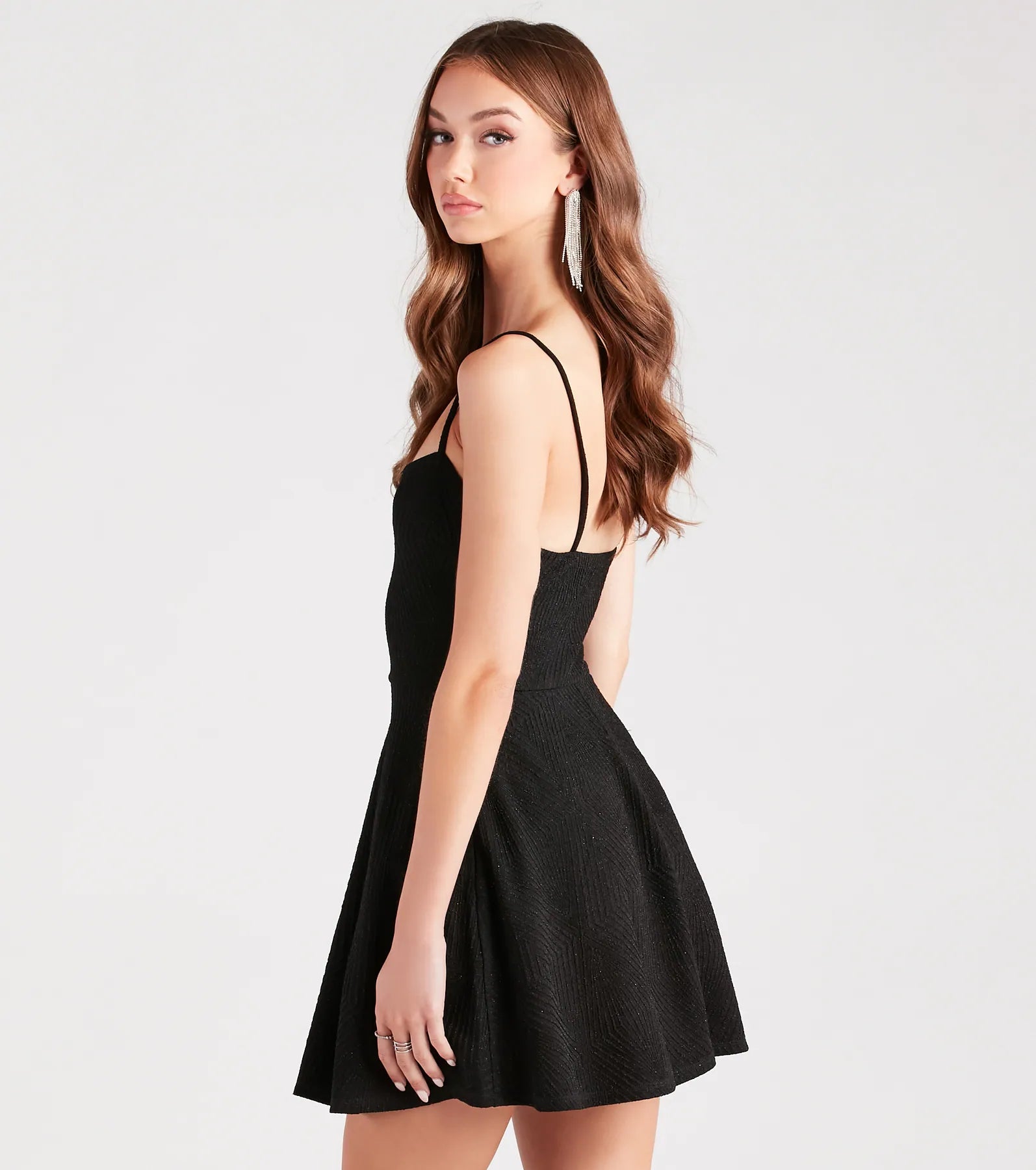 Strike The Crowd Glitter Skater Dress