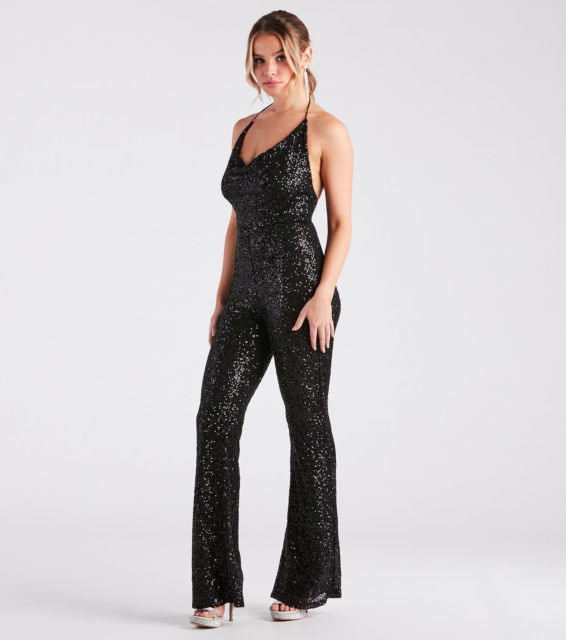 Dance Floor Diva Sequin Backless Jumpsuit