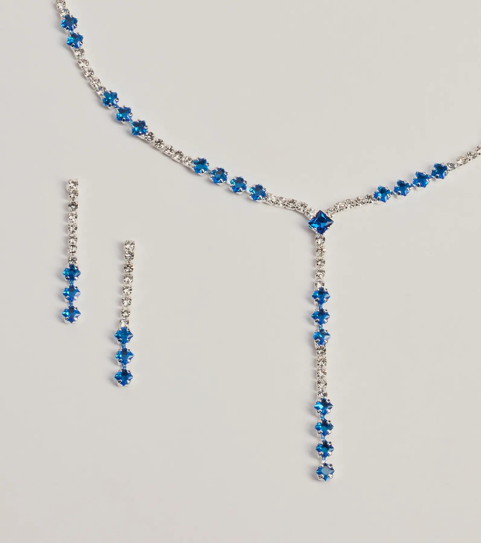 Luxe Glimmer Rhinestone Necklace And Earrings Set