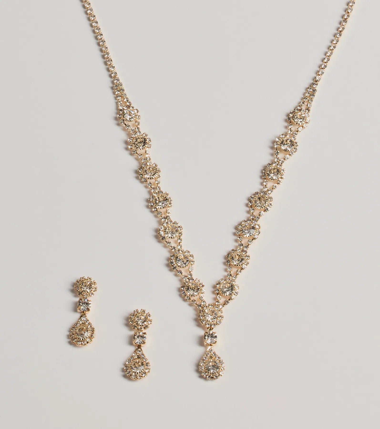 Time To Glow Rhinestone Necklace Set