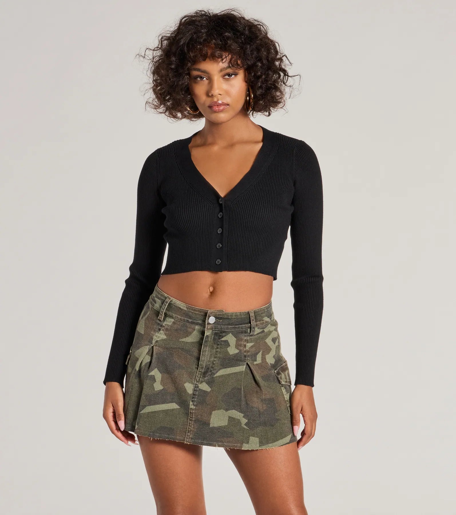 Adventurous Babe Camo Pleated Cargo Mini Skirt