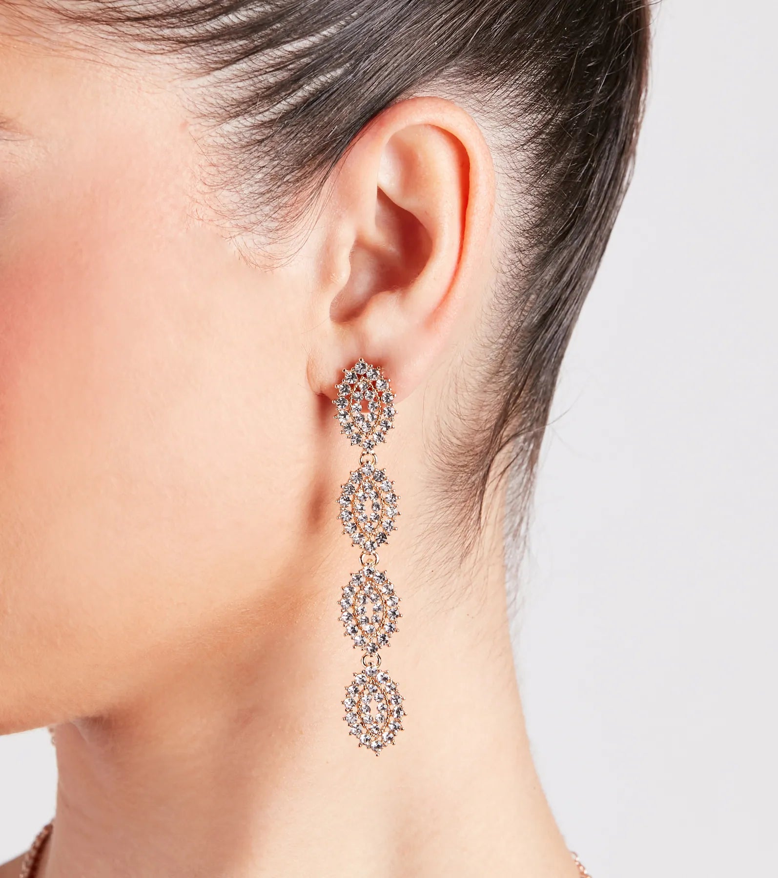 Dreamy Glamour Rhinestone Duster Earrings