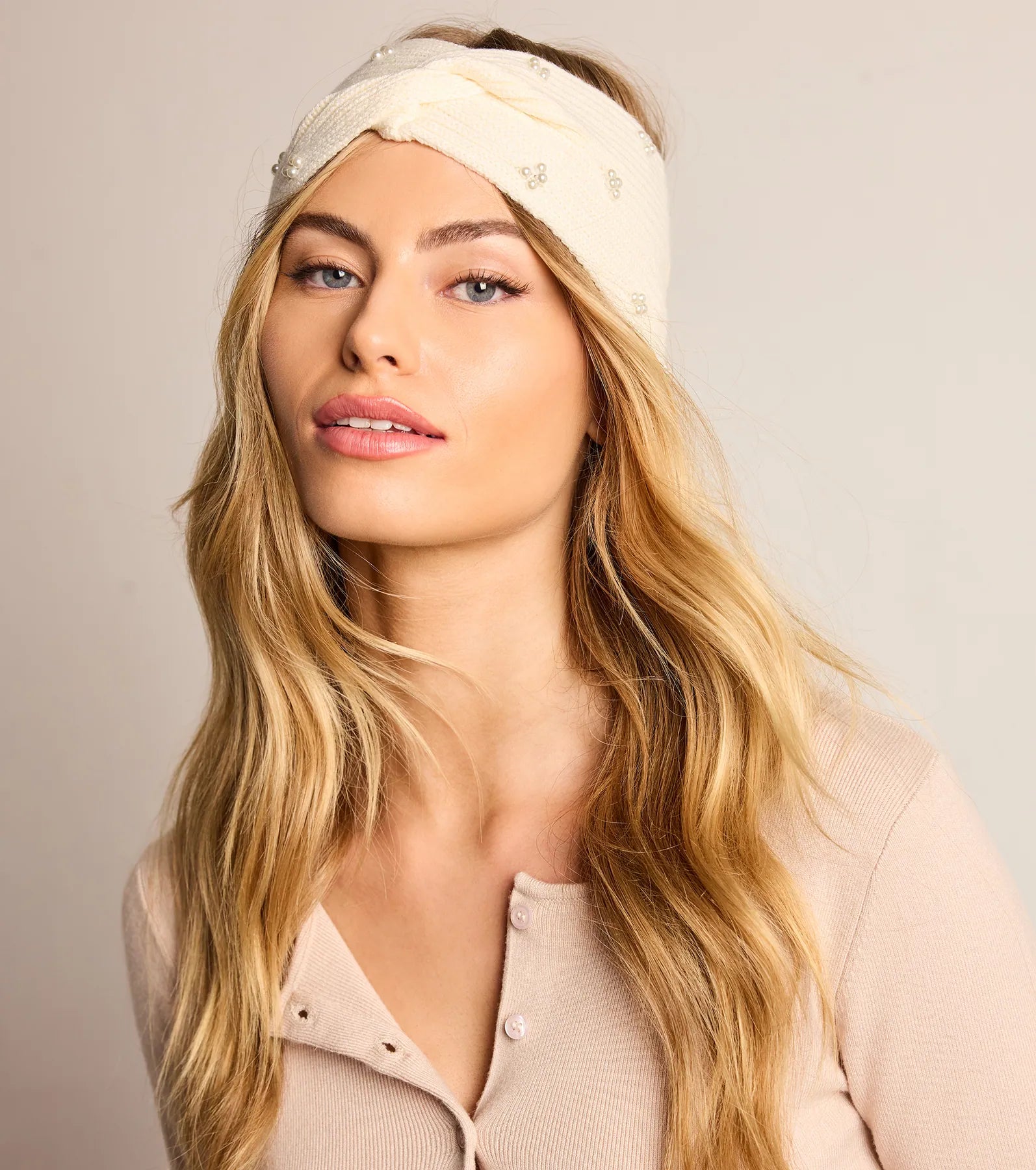 Chic Beauty Faux Pearl Head Wrap