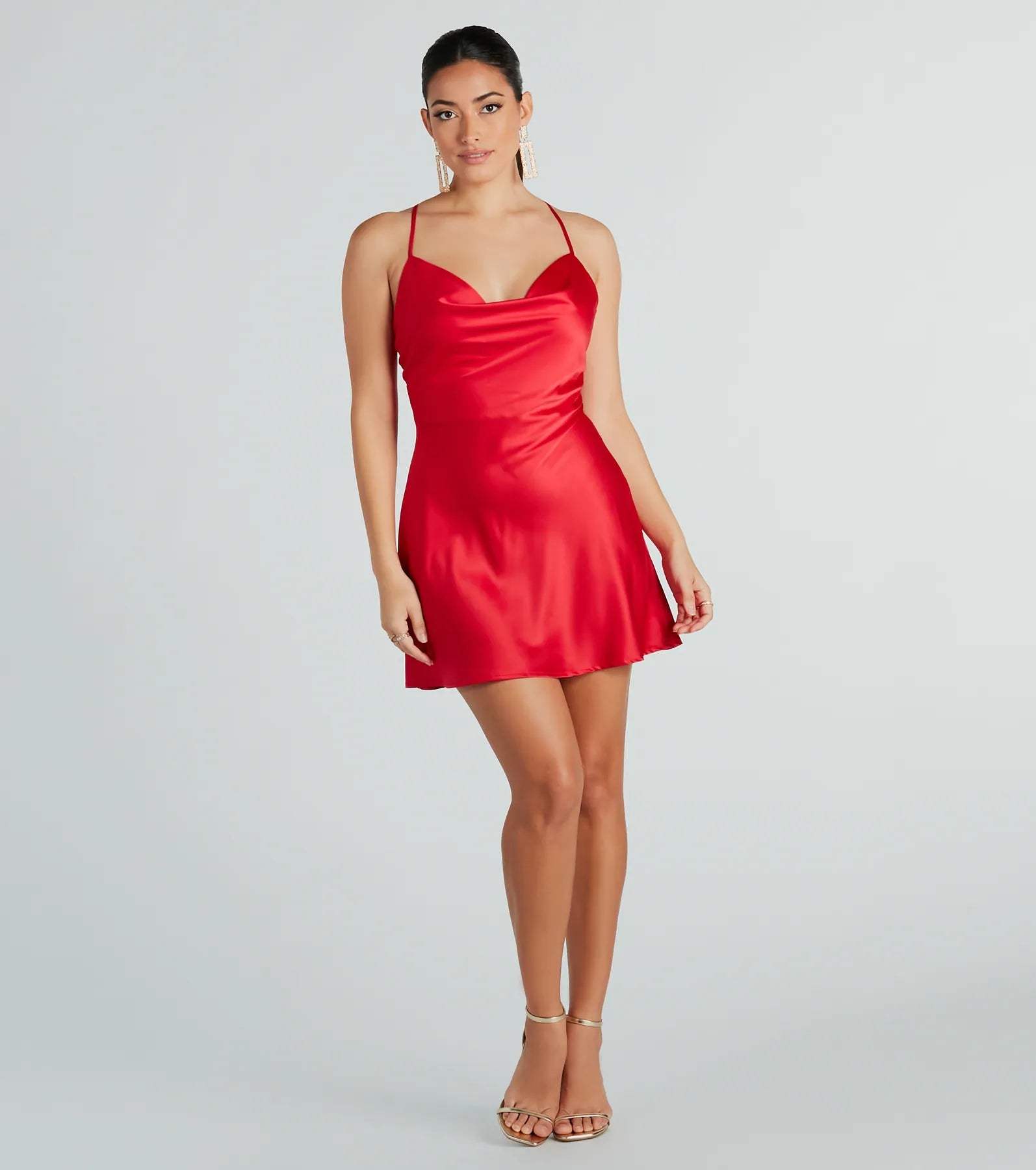 Alluring Romance Satin A-Line Mini Dress