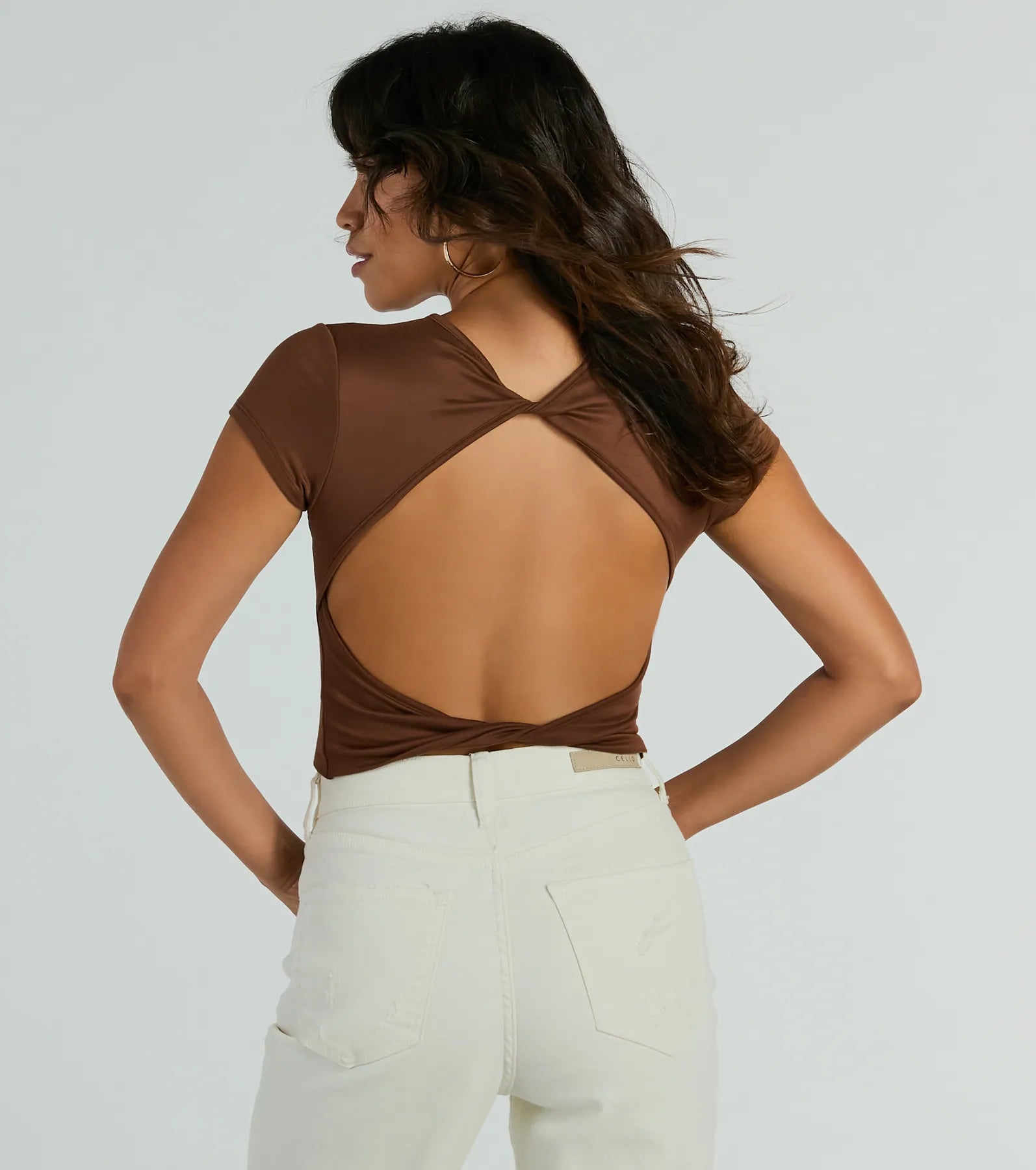 Back At It Short Sleeve Twist Crop Top