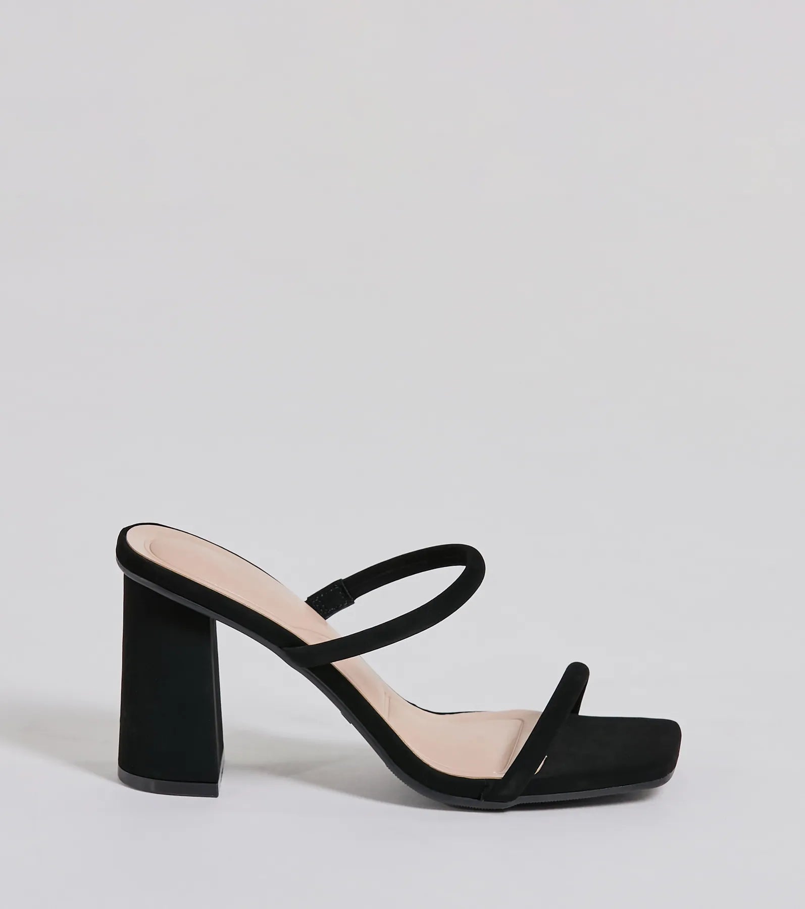 Evening Look Strappy Nubuck Block Heels