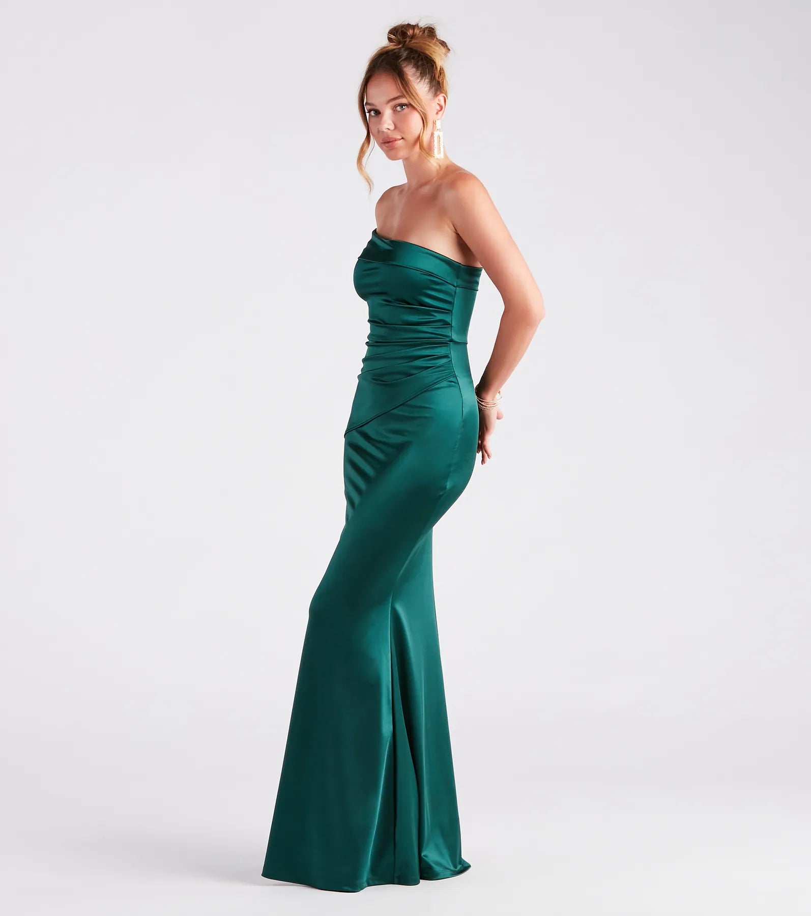 Zoey Formal One-Shoulder Satin Mermaid Dress