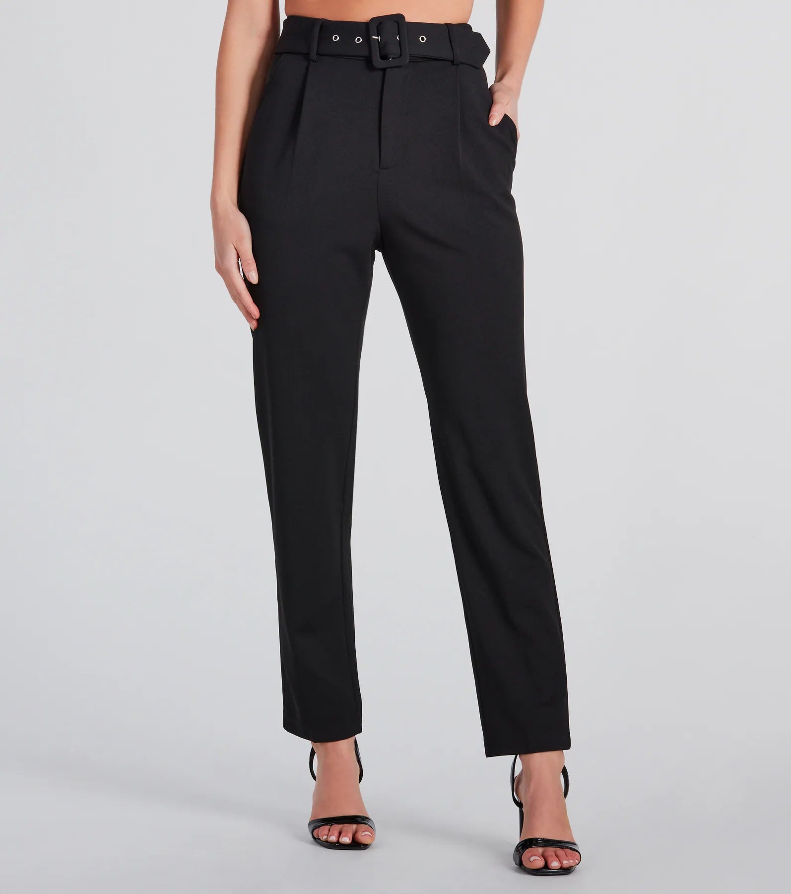 Classic Style High-Rise Crepe Trouser Pants