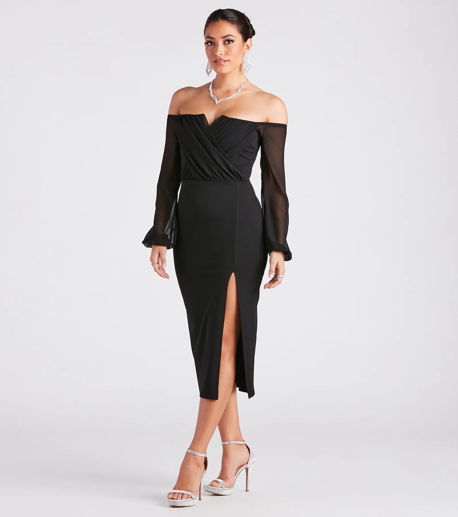 Jolene Formal Chiffon Off-The-Shoulder Dress