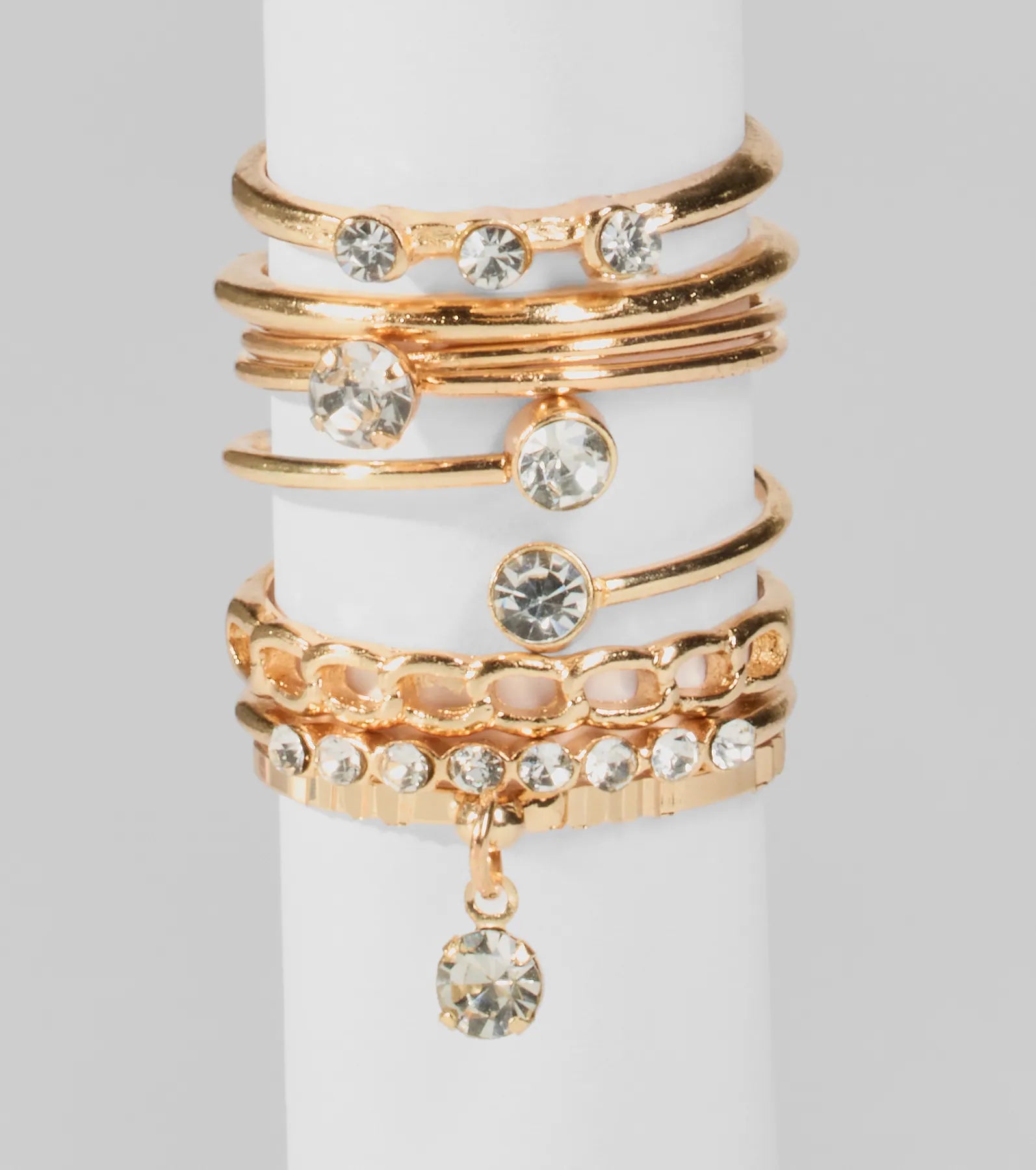 Stackable Style Seven Pack Ring Set