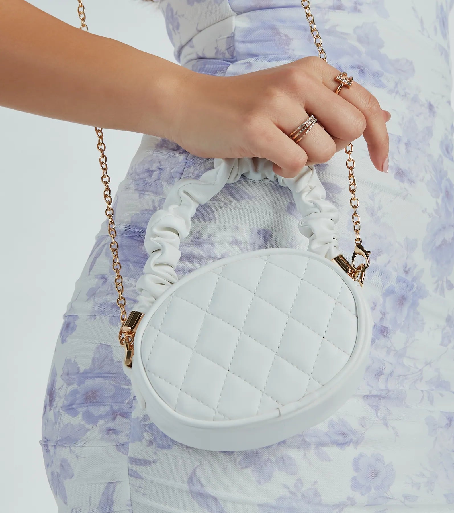 She's Ready Quilted Faux Leather Mini Bag