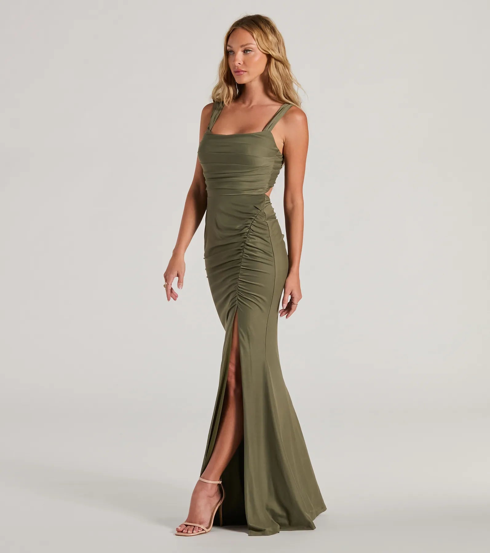 Ashlynn Open Back Ruched Mermaid Formal Dress