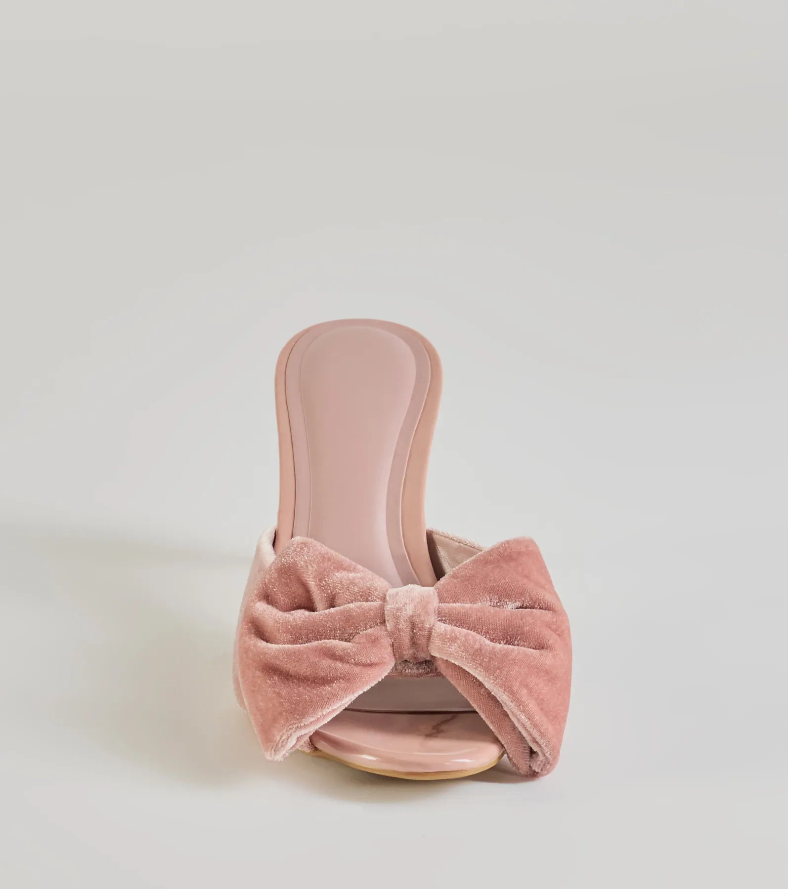 Sweet Romance Velvet Bow Stiletto Mules