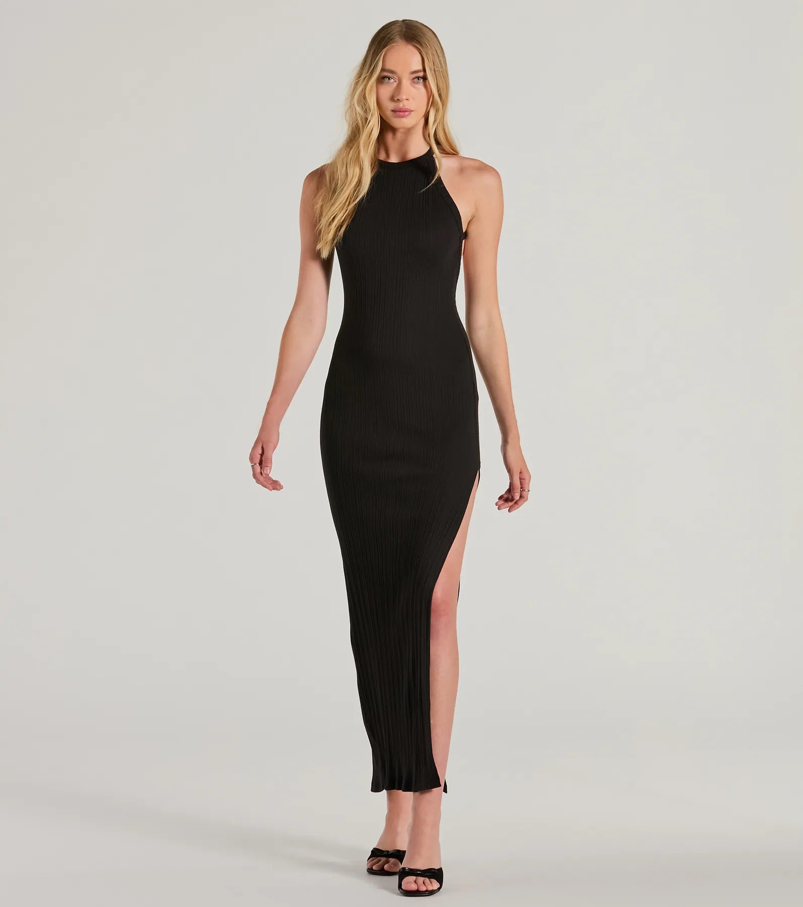 Fall Into Fashion Crew Neck Open Back Maxi Dress