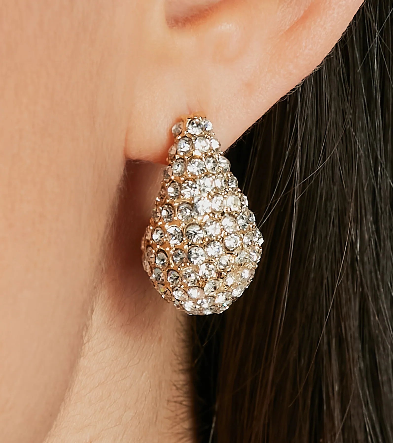 Gleam Girl Rhinestone Teardrop Earrings