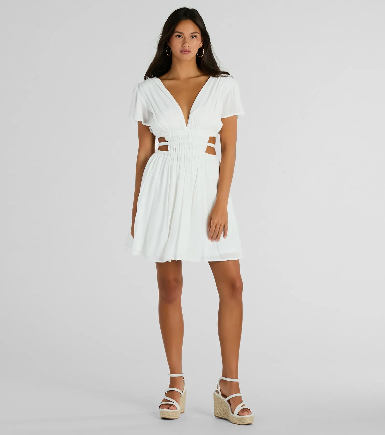 Spice Things Up V-Neck Cutout Skater Dress