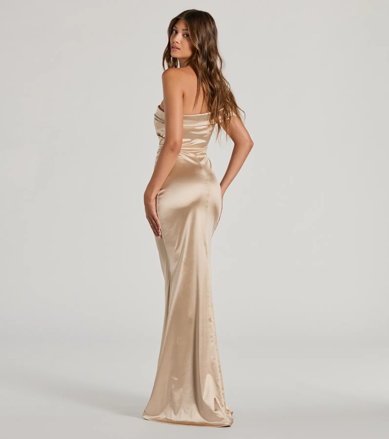 Zoey Formal One-Shoulder Satin Mermaid Dress