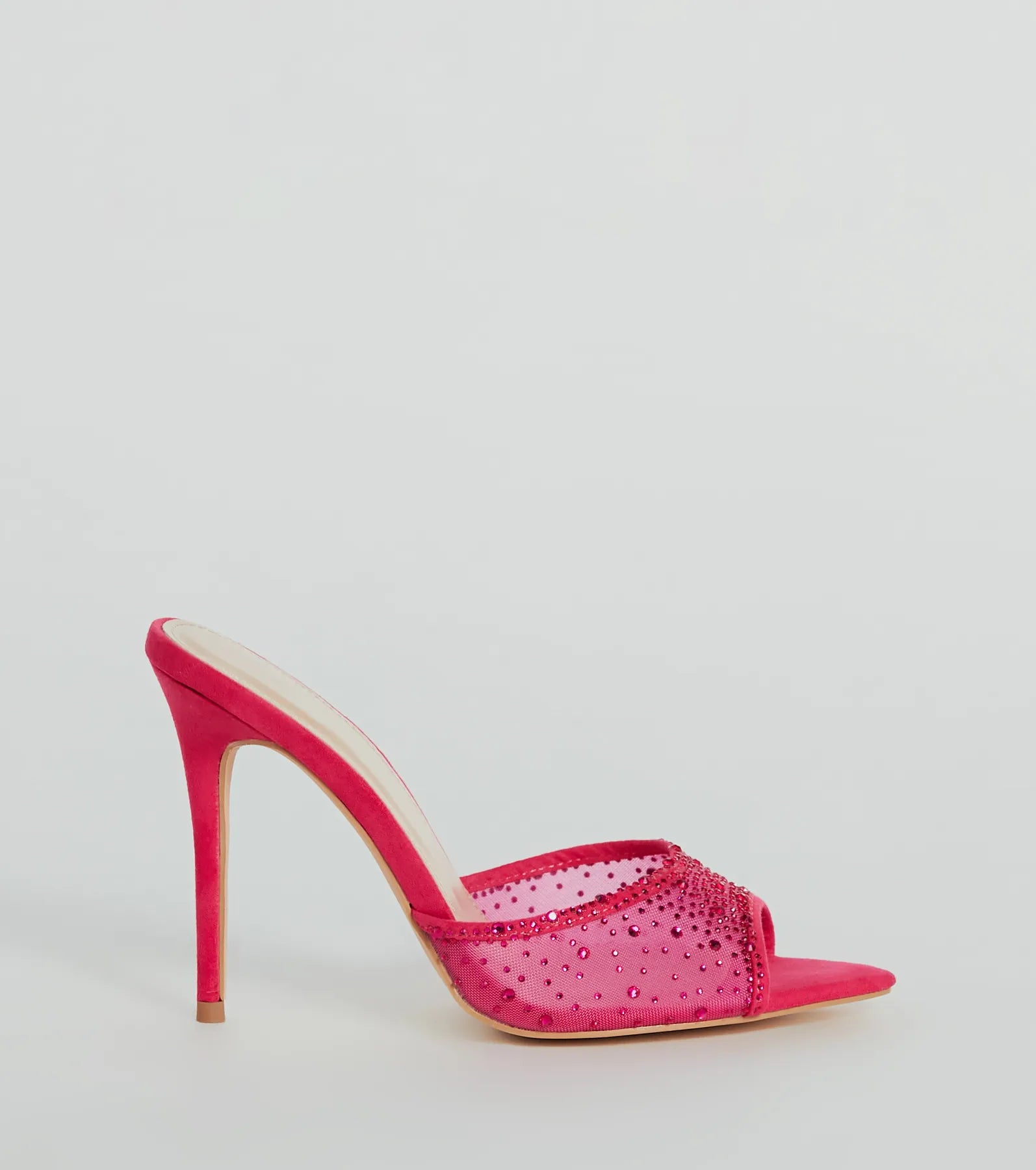 Sparkle It Up Rhinestone Mesh Stiletto Mules