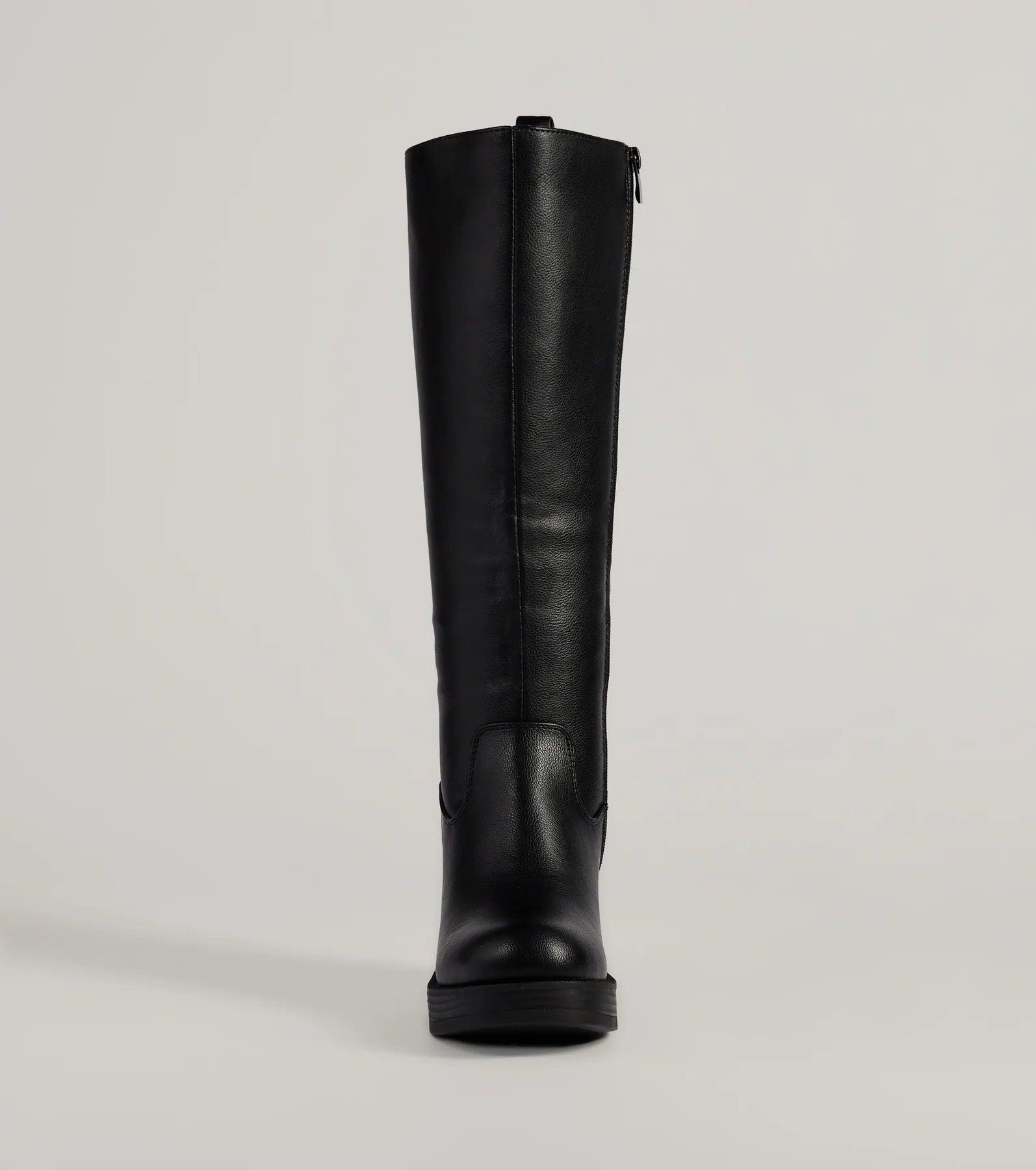 Edgy Chic Under-The-Knee Moto Platform Boots