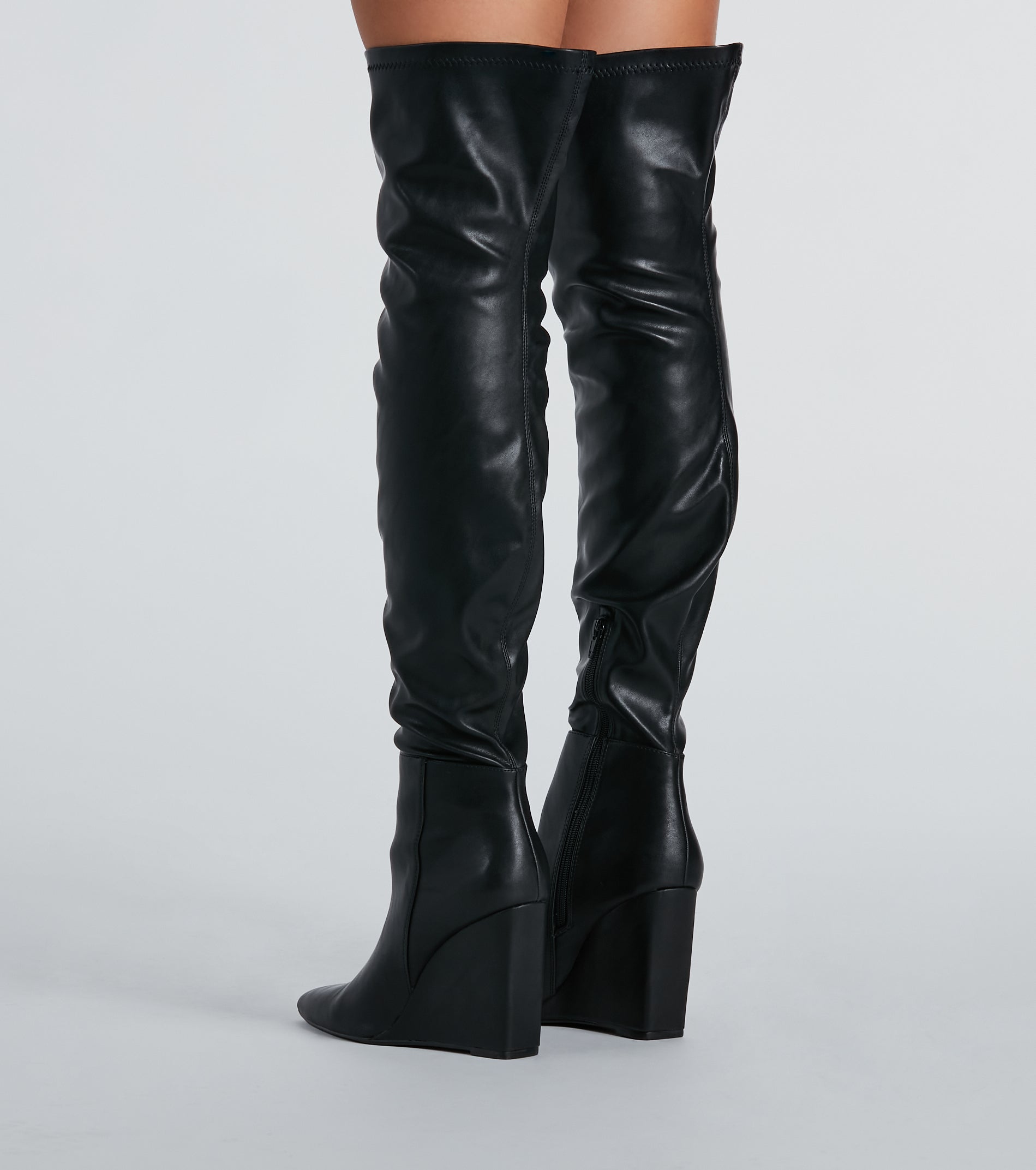 Standing Out Wedge Over-The-Knee Boots